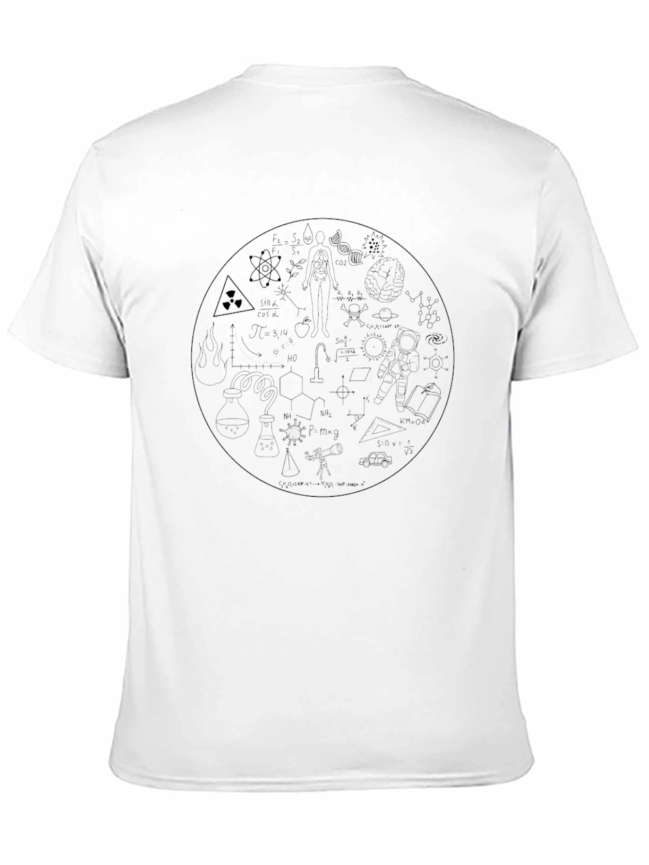 Science Doodle Graphic T-Shirt - Black