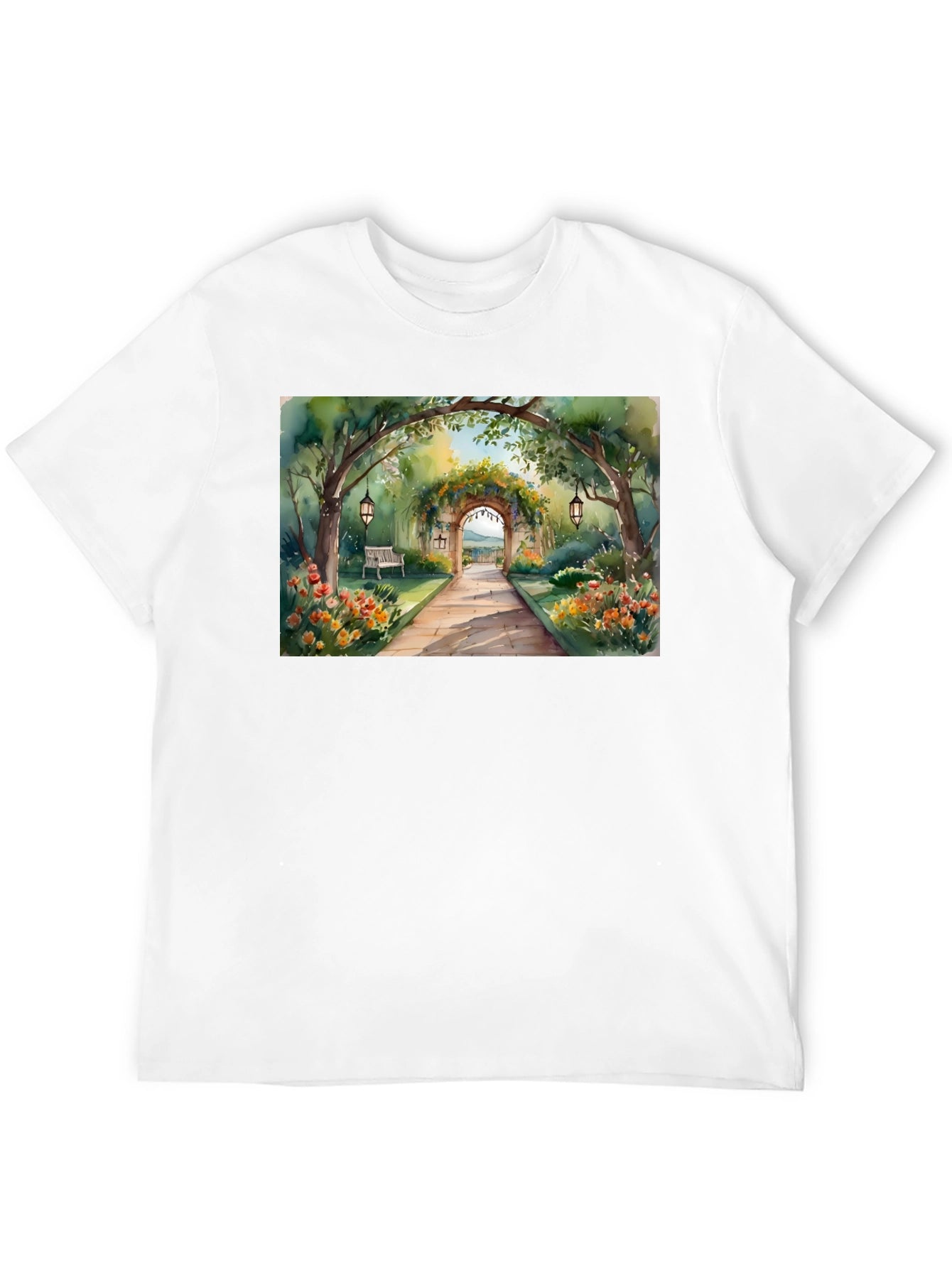 Watercolor Garden Path T-Shirt