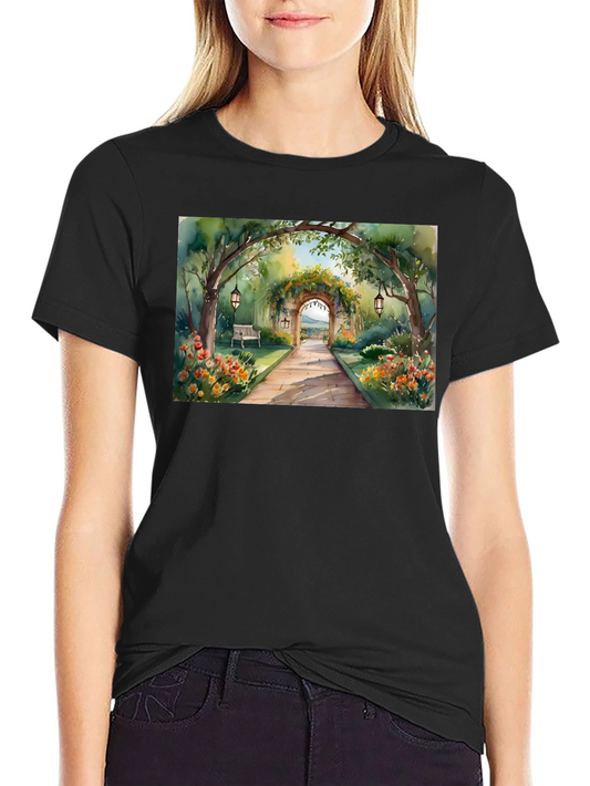 Watercolor Garden Path T-Shirt
