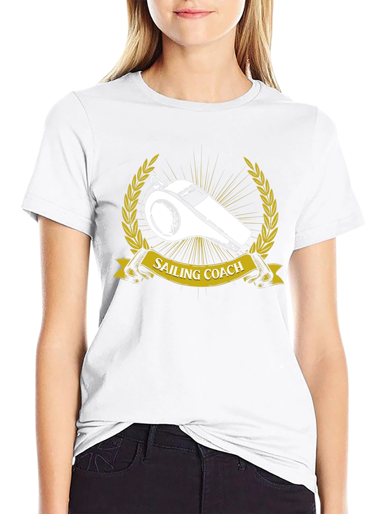 Sailing Coach T-Shirt - Nautical Whistle Design