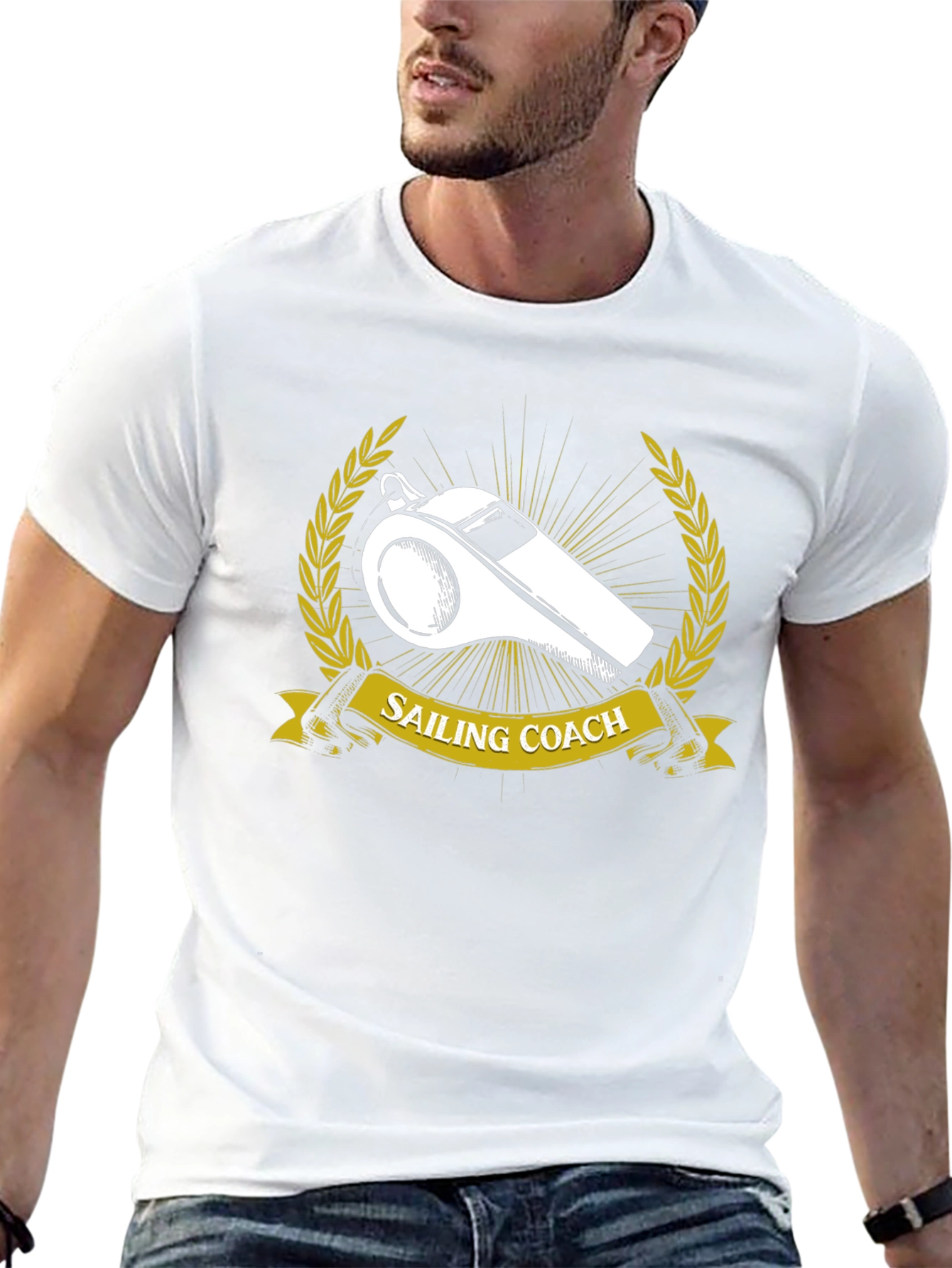 Sailing Coach T-Shirt - Nautical Whistle Design