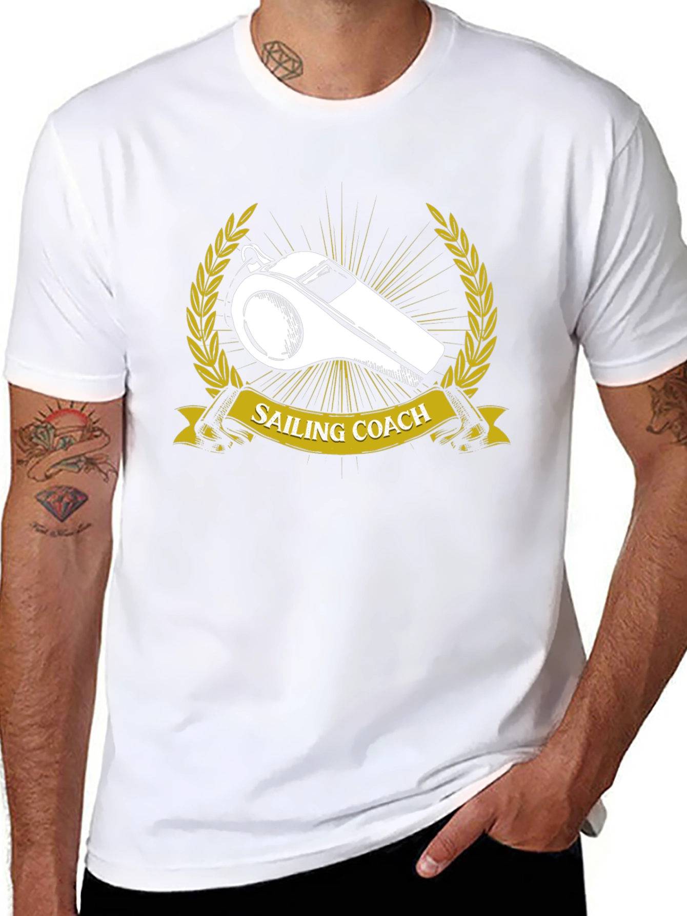 Sailing Coach T-Shirt - Nautical Whistle Design