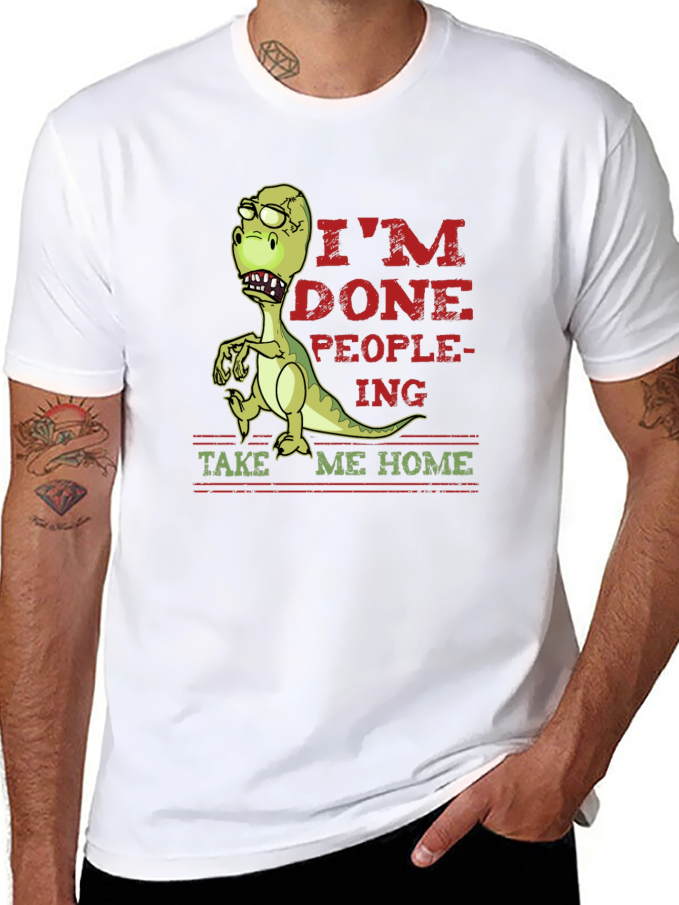 Im Done People-ing Dinosaur Graphic Tee