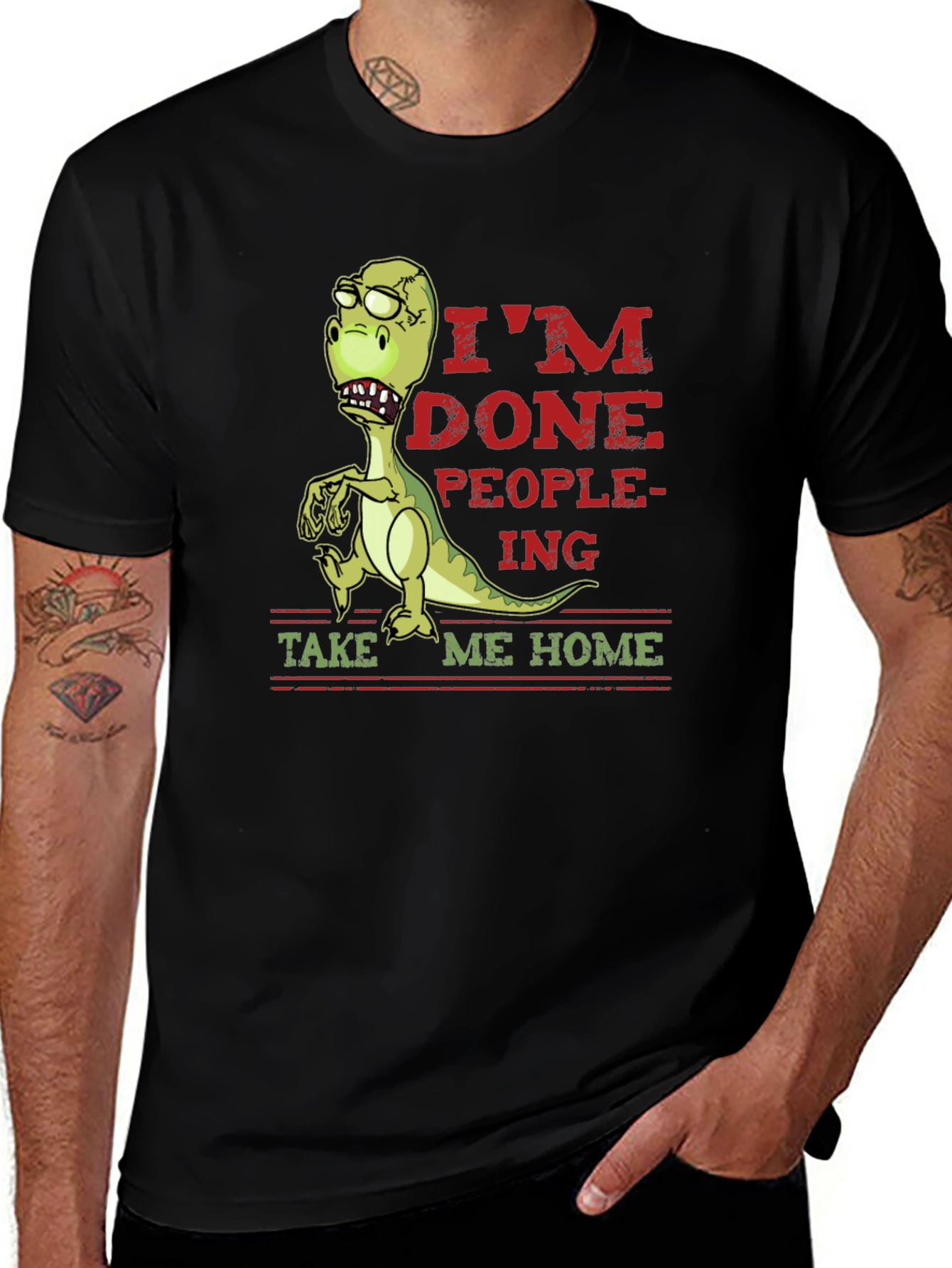 Im Done People-ing Dinosaur Graphic Tee