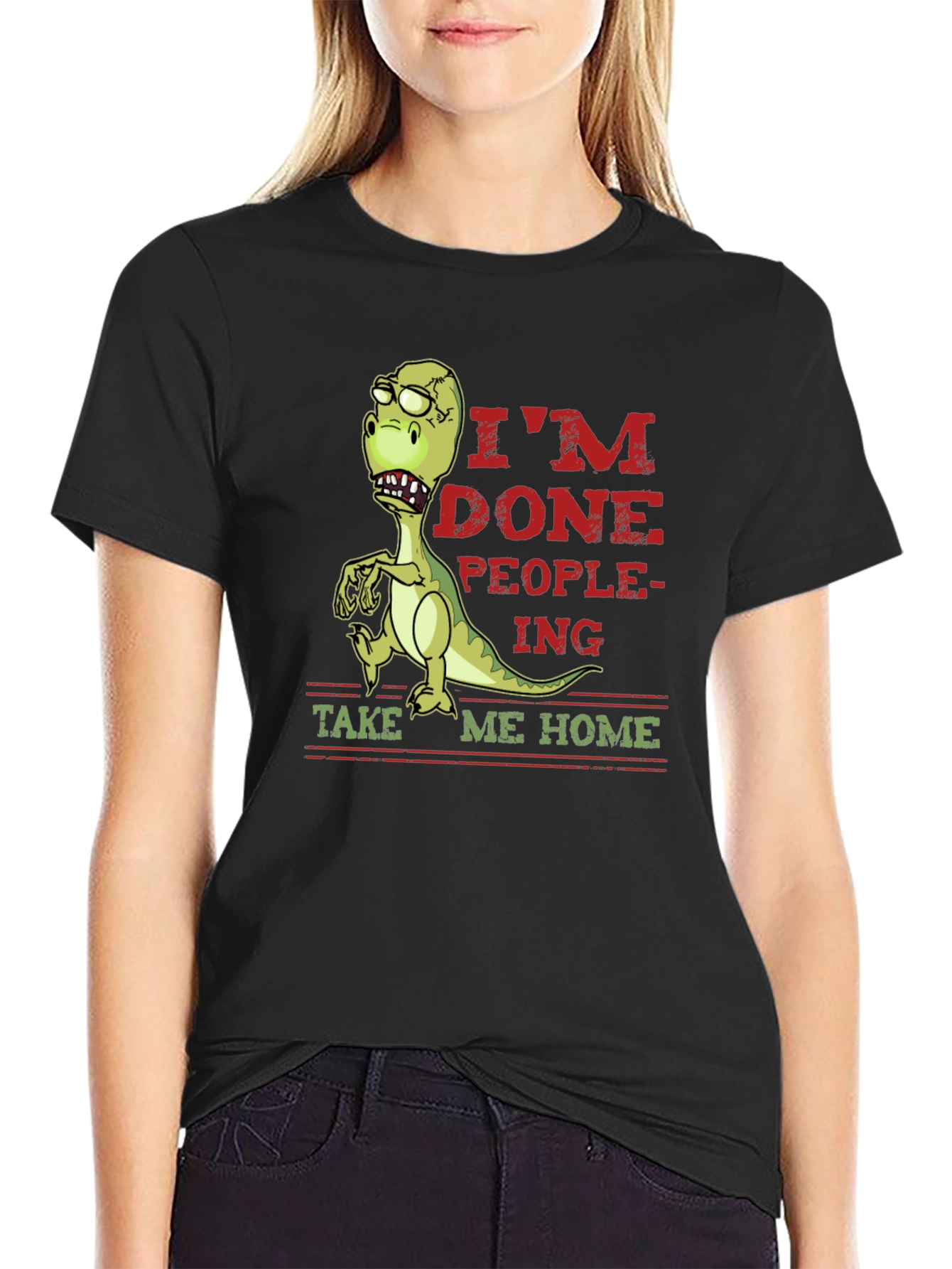 Im Done People-ing Dinosaur Graphic Tee