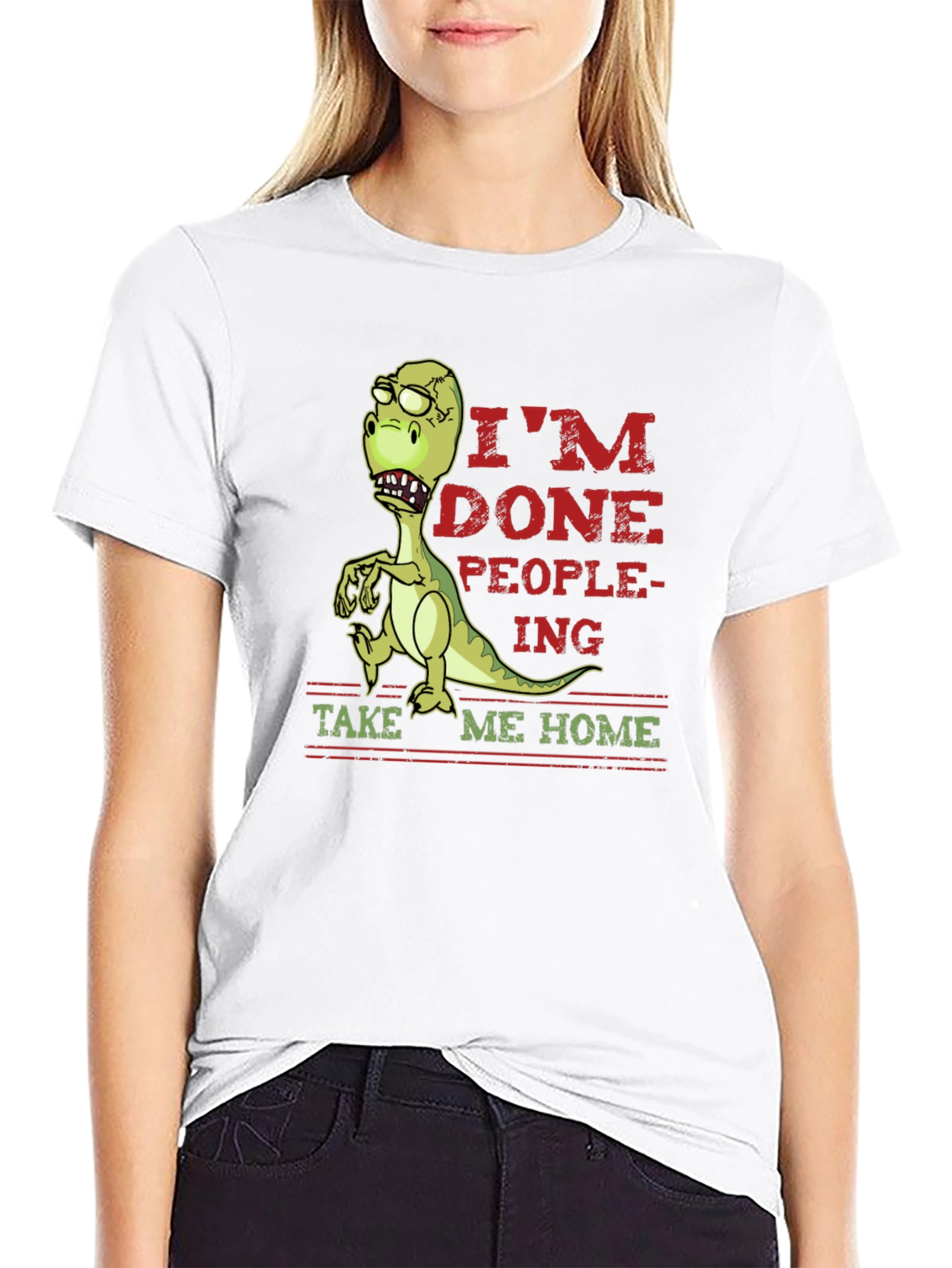 Im Done People-ing Dinosaur Graphic Tee