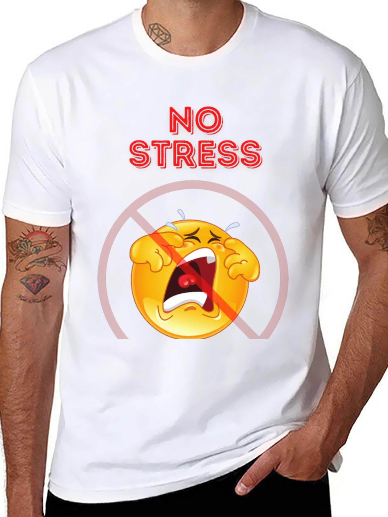 No Stress Emoji T-Shirt - Comfort Fit