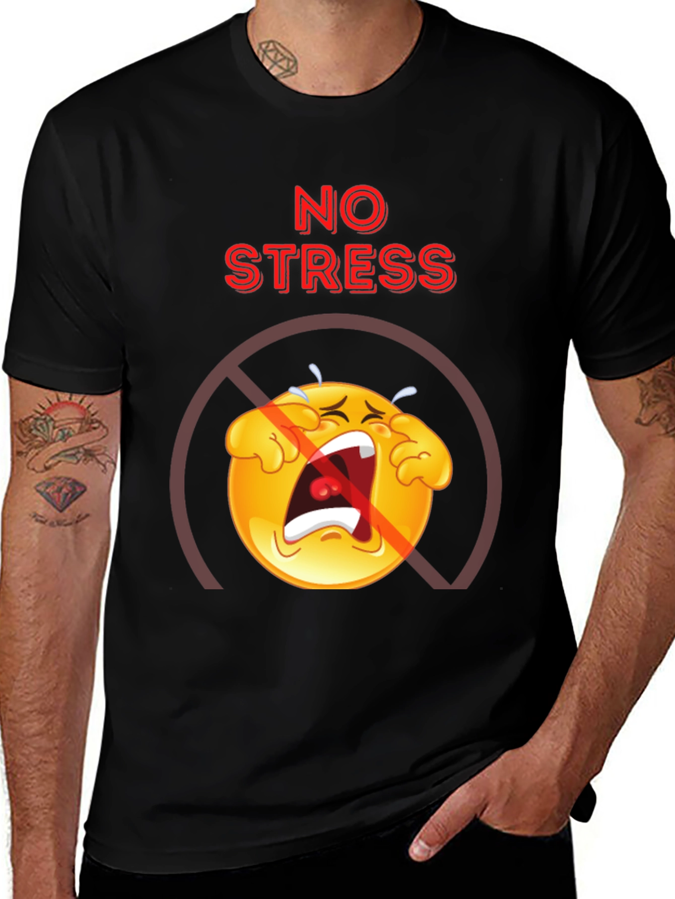 No Stress Emoji T-Shirt - Comfort Fit