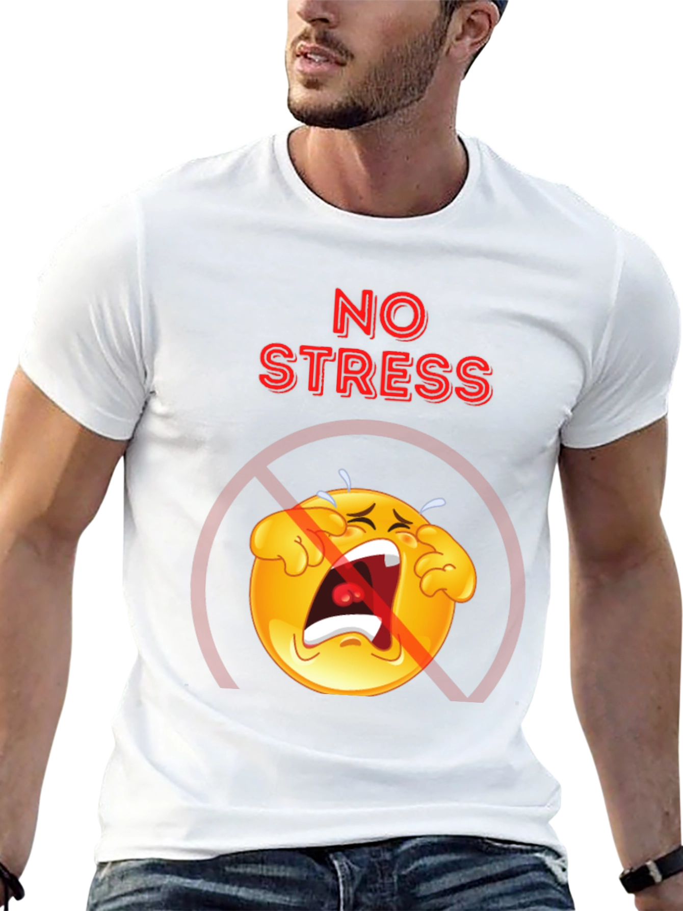 No Stress Emoji T-Shirt - Comfort Fit