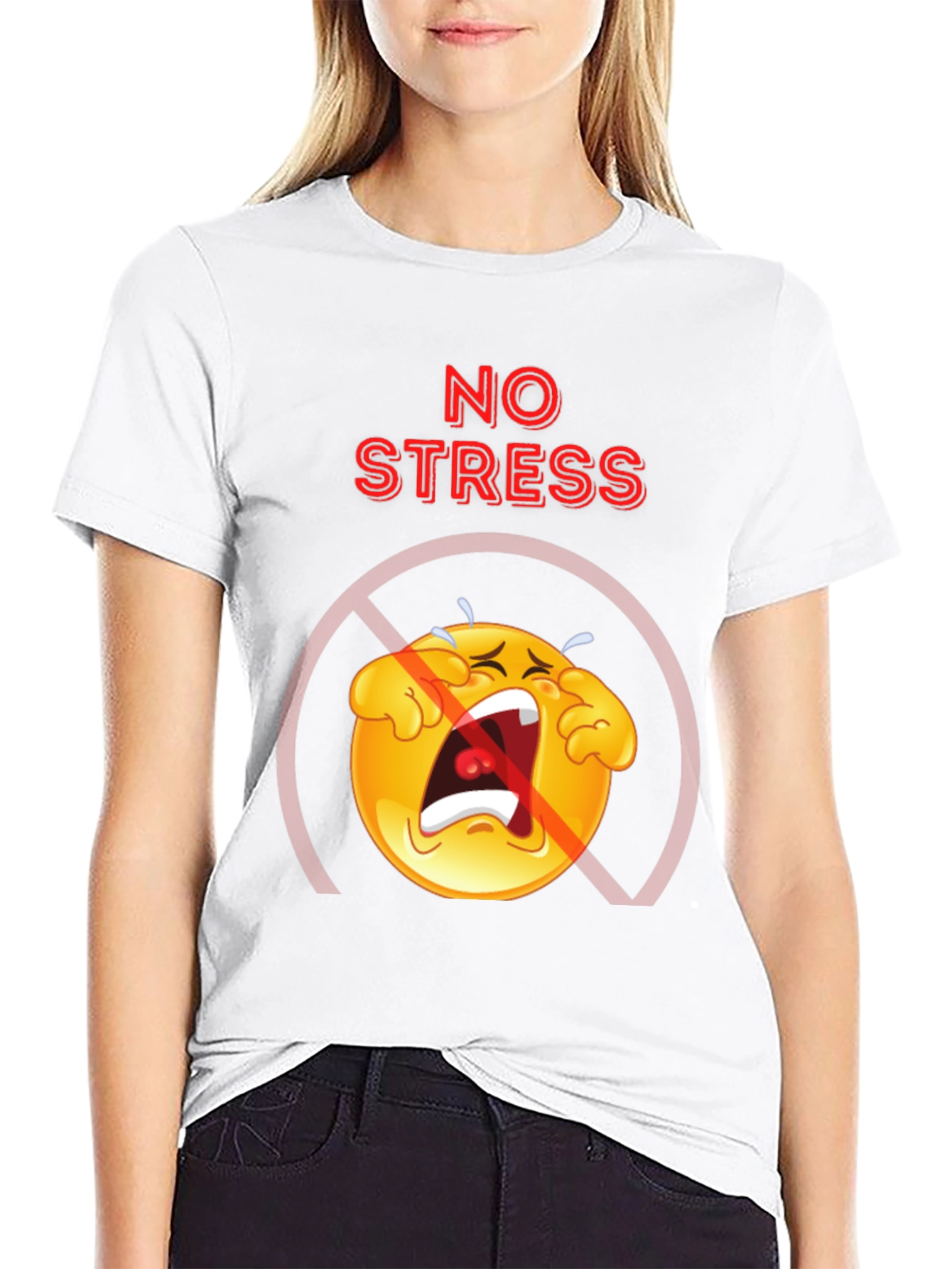 No Stress Emoji T-Shirt - Comfort Fit