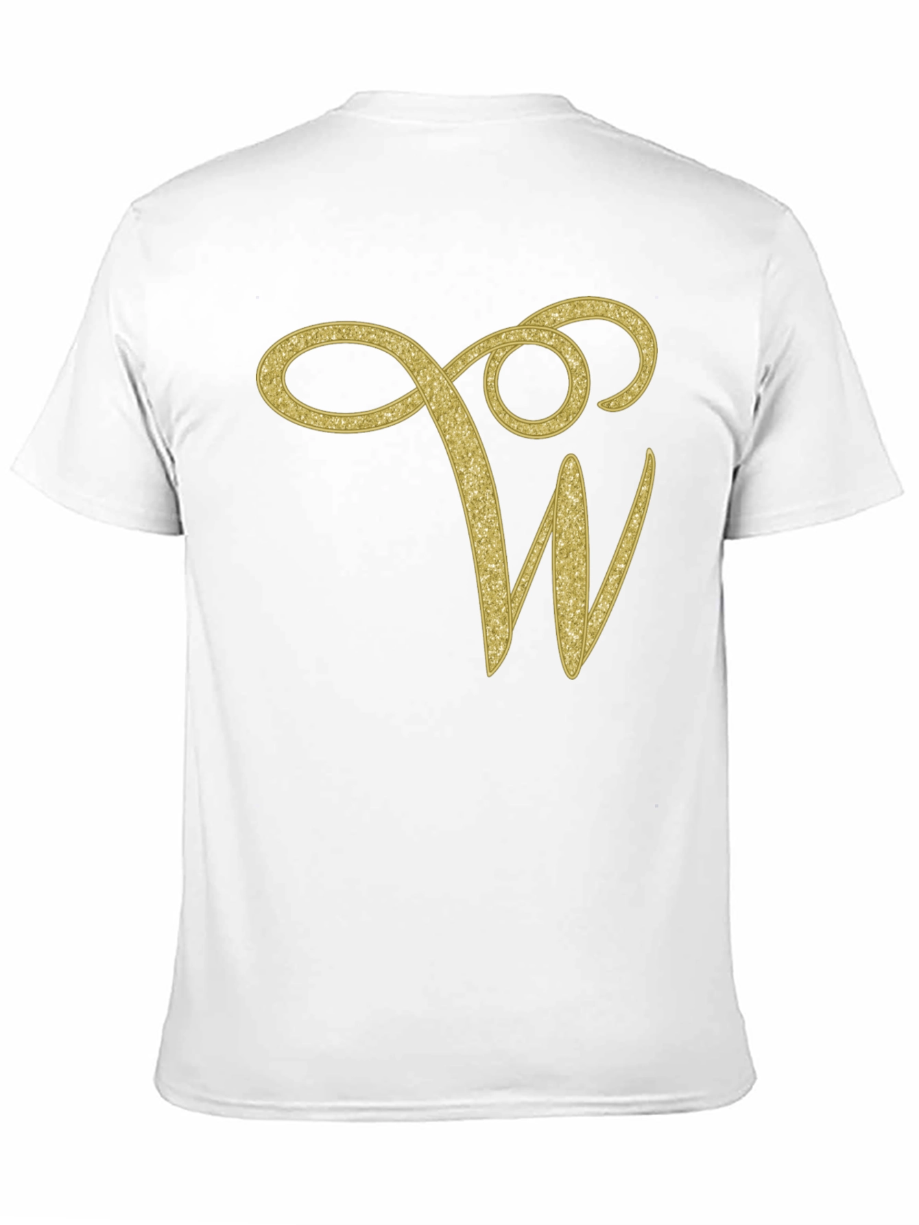 Elegant Initial W Black T-Shirt
