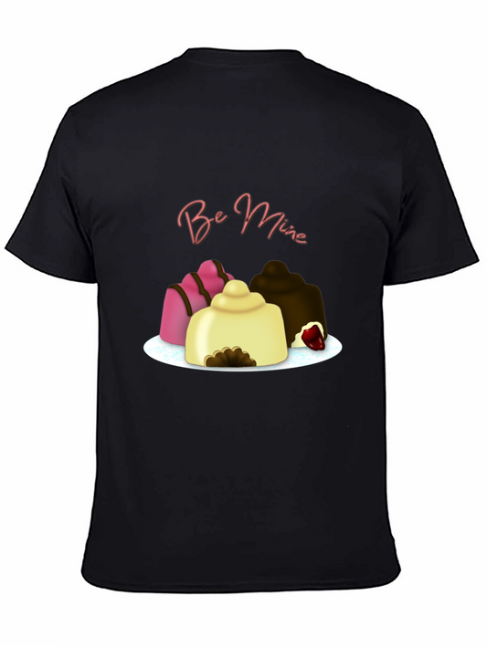 Be Mine Dessert T-Shirt - Black Cotton Valentines Day