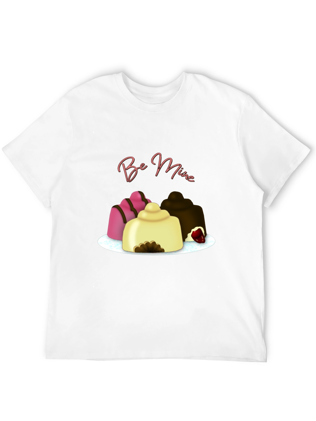 Be Mine Dessert T-Shirt - Black Cotton Valentines Day