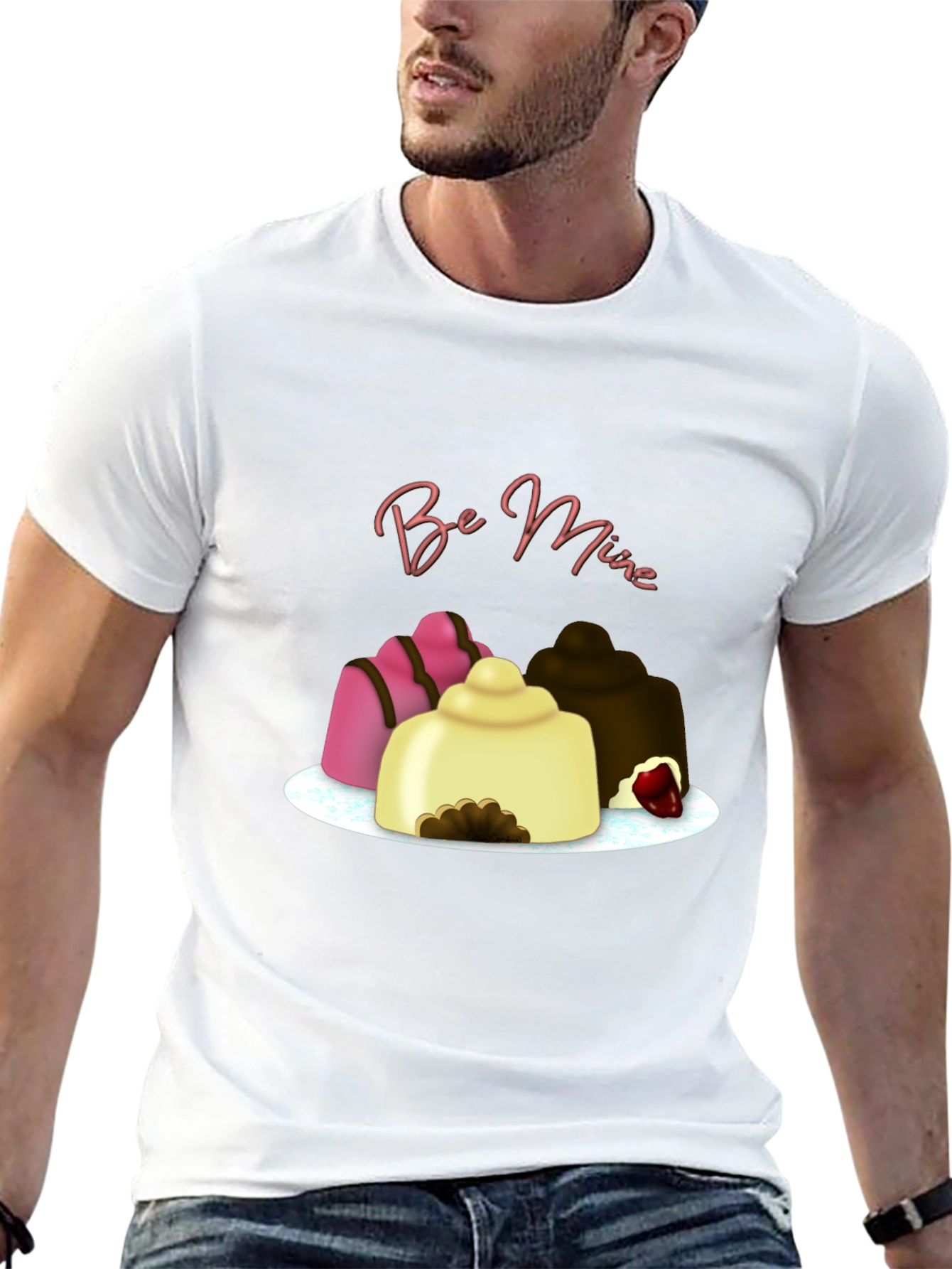 Be Mine Dessert T-Shirt - Black Cotton Valentines Day