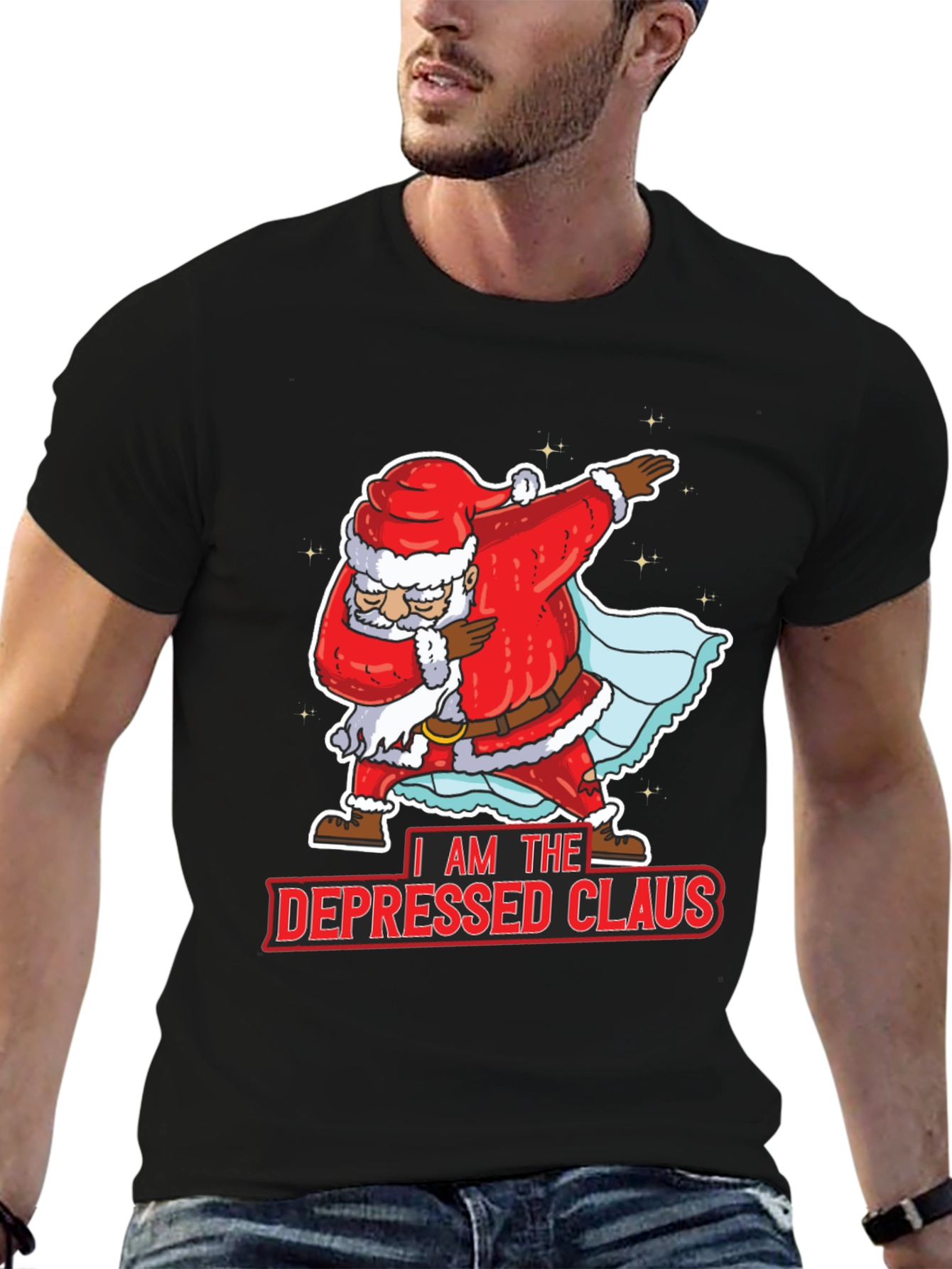 Depressed Claus Santa Dabbing Christmas T-Shirt