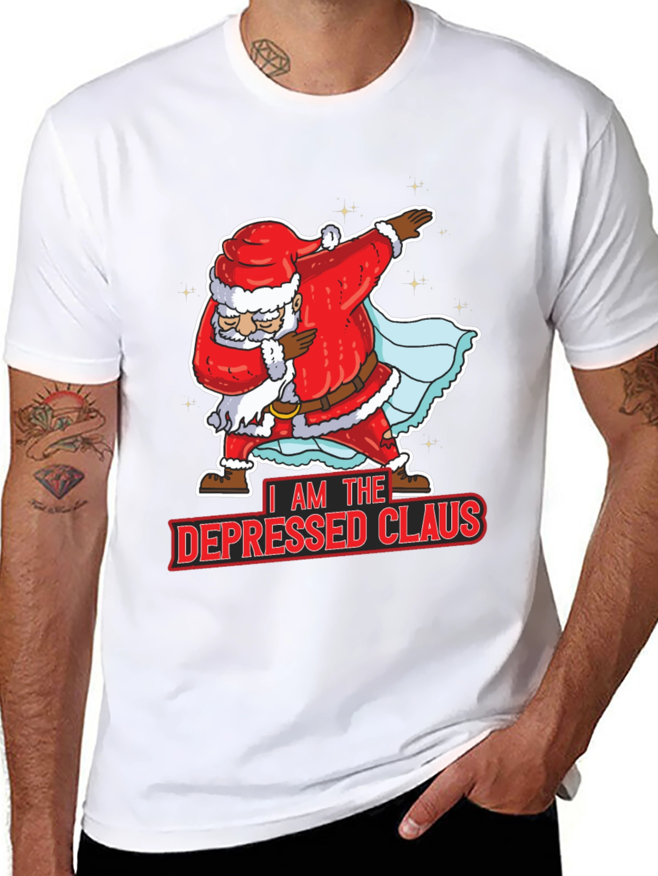 Depressed Claus Santa Dabbing Christmas T-Shirt