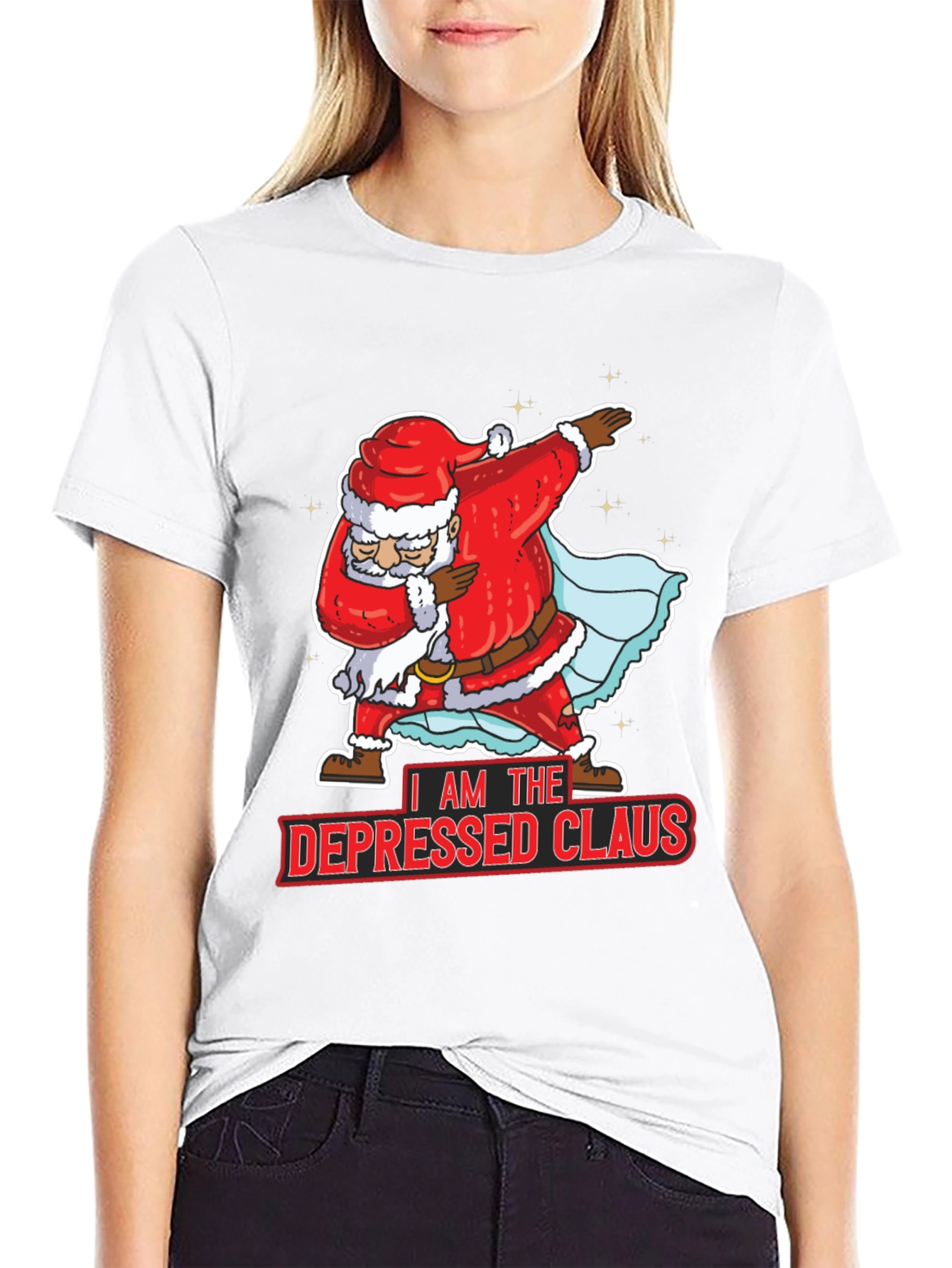 Depressed Claus Santa Dabbing Christmas T-Shirt