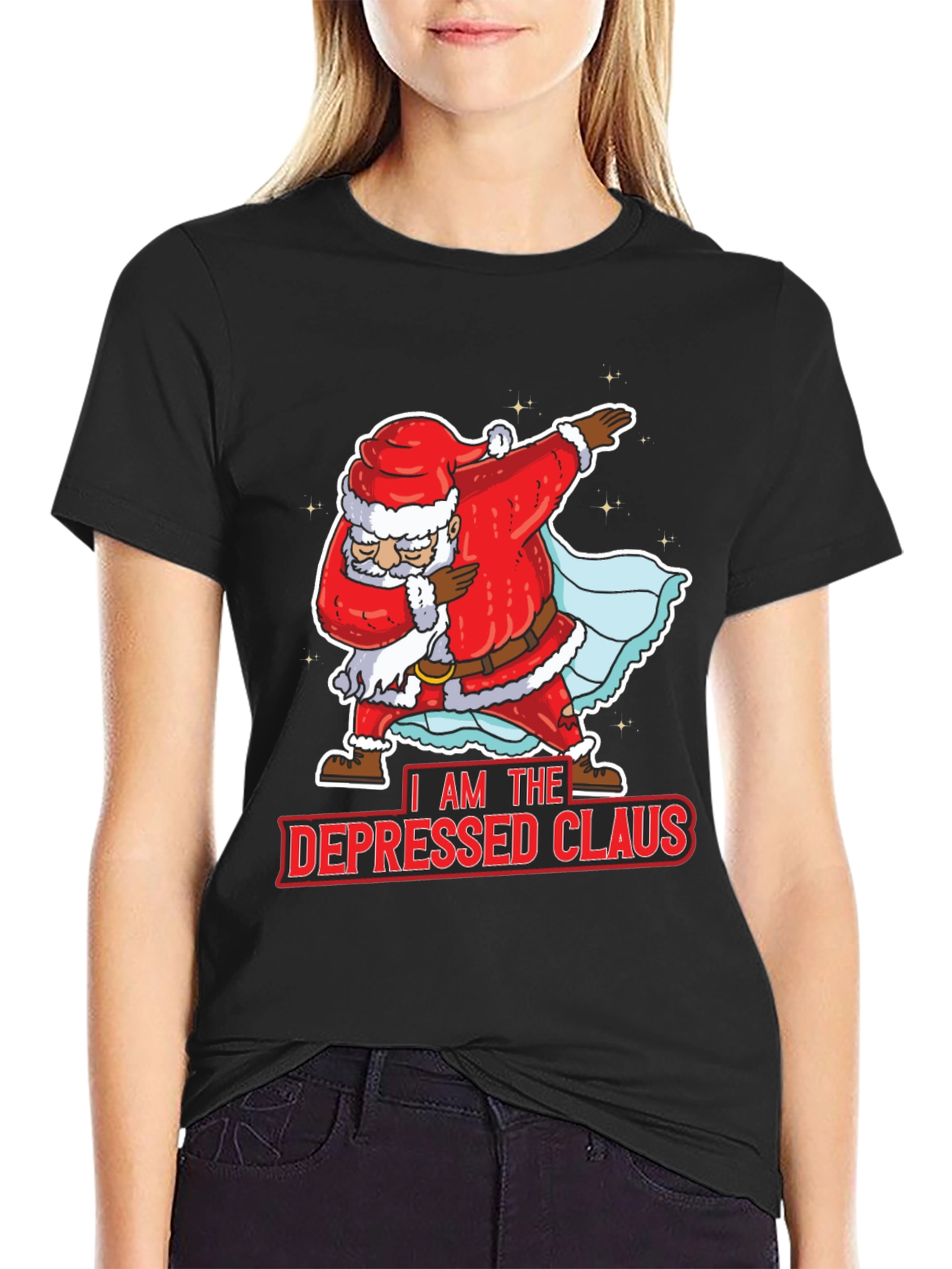 Depressed Claus Santa Dabbing Christmas T-Shirt