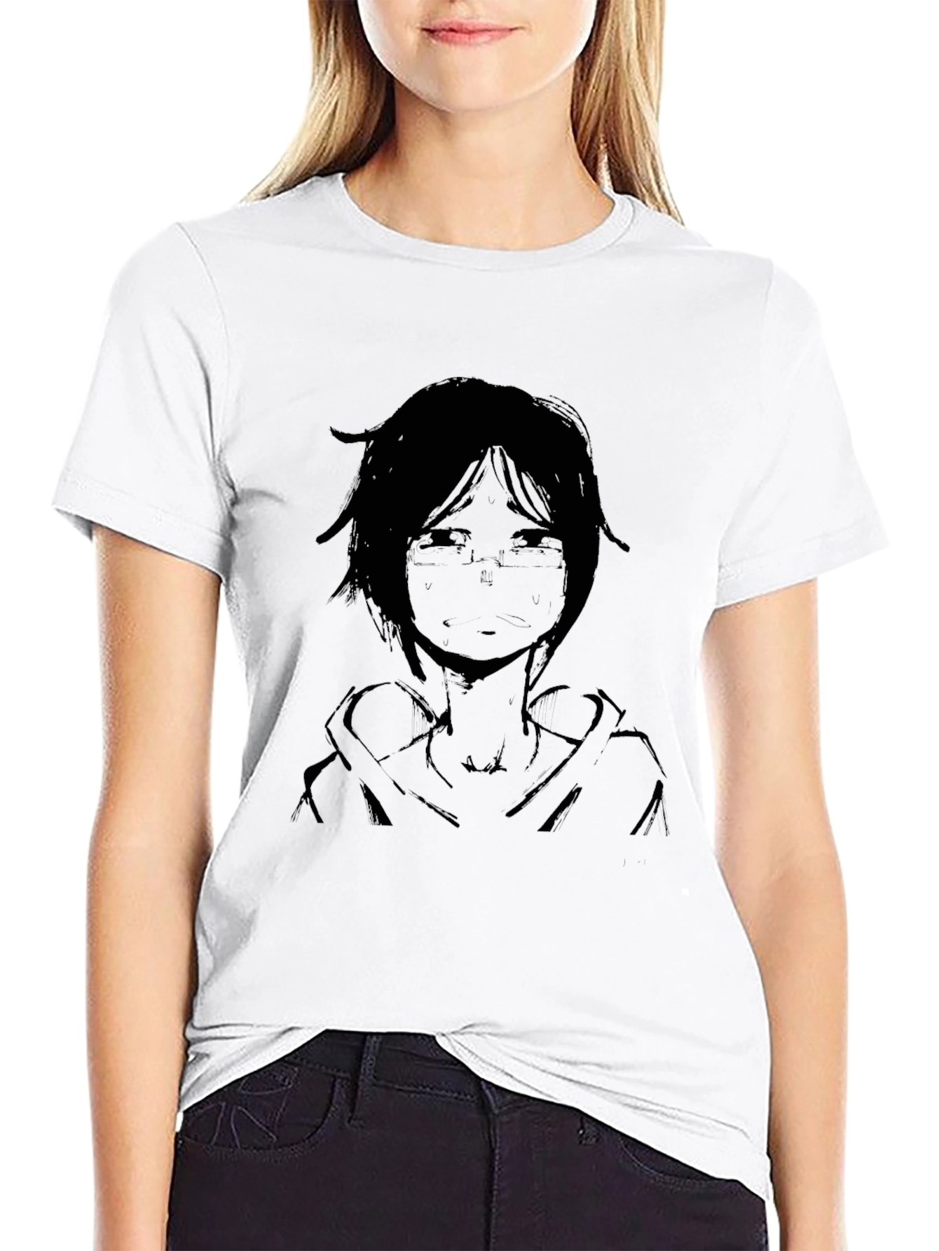 Anime Character Graphic Black T-Shirt