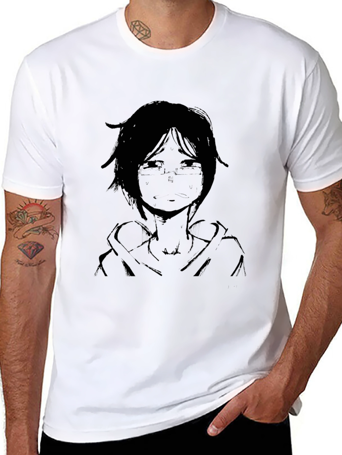 Anime Character Graphic Black T-Shirt