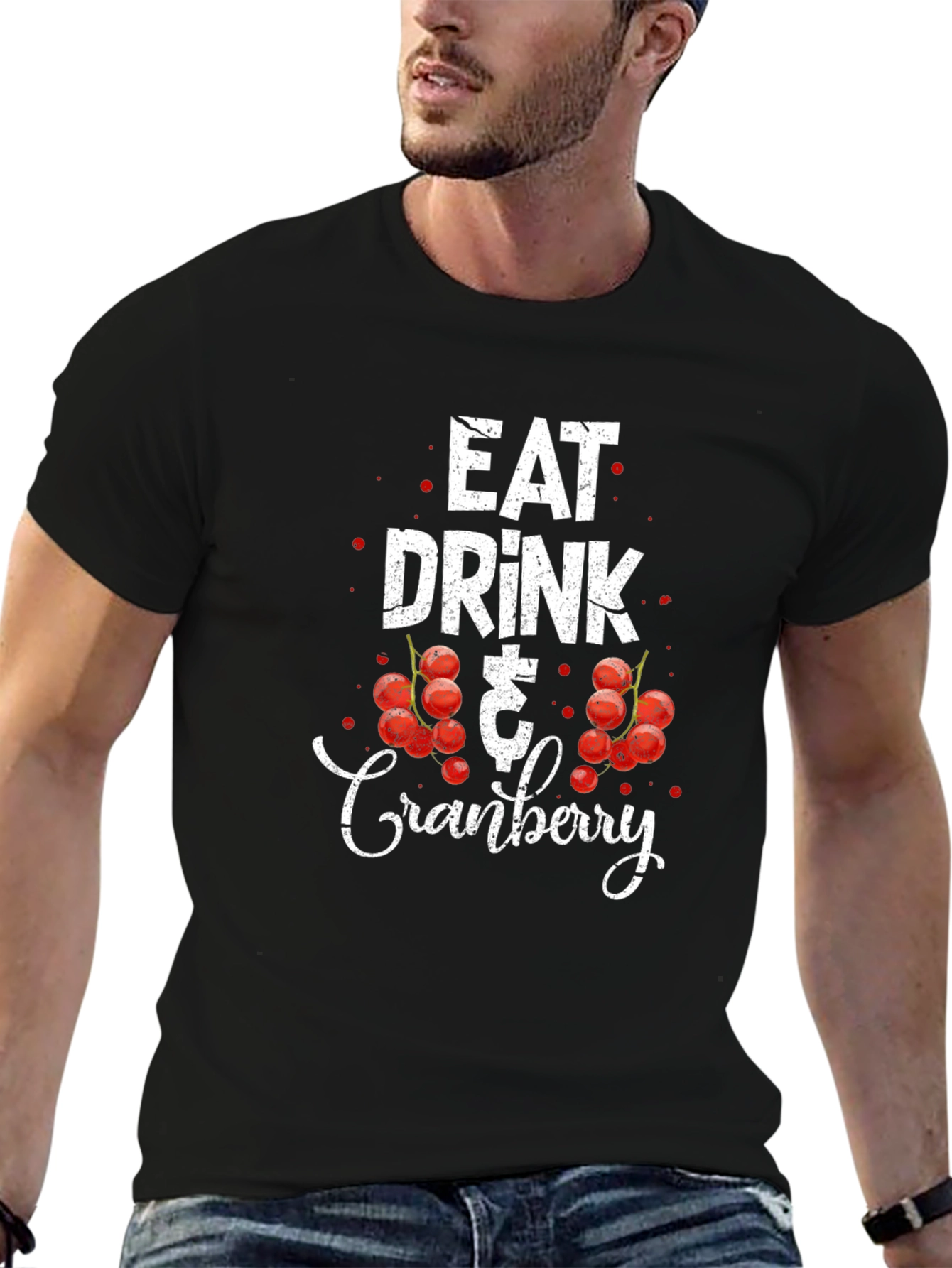 Eat Drink & Cranberry Black T-Shirt