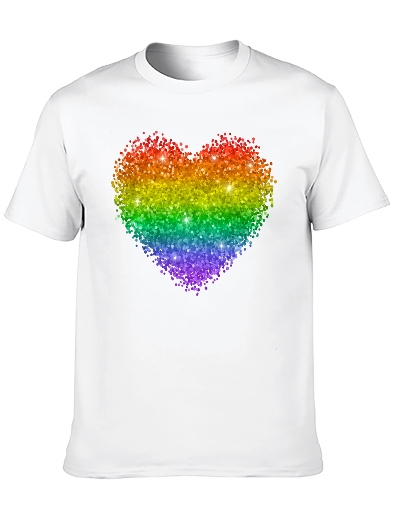 Rainbow Glitter Heart Graphic Tee