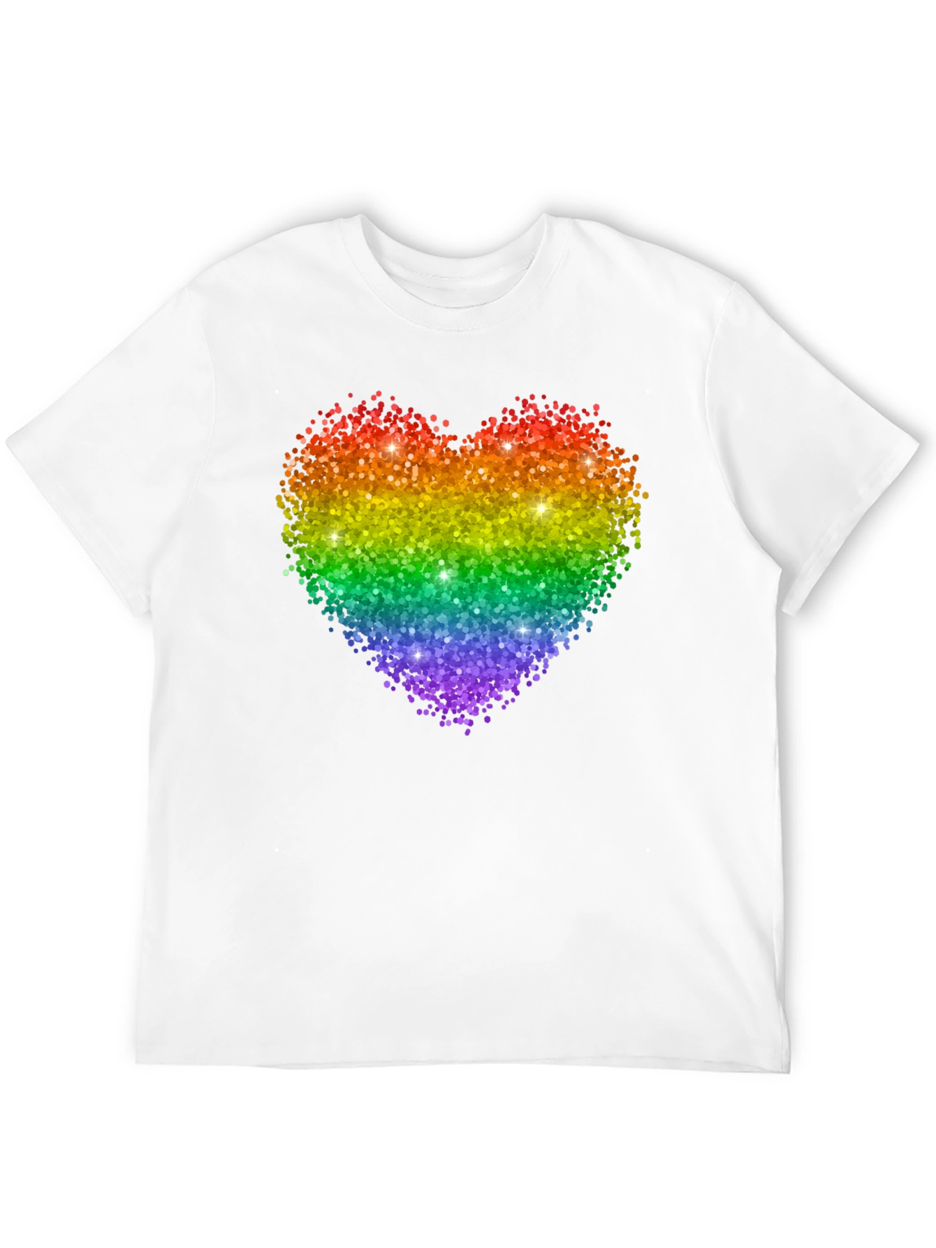 Rainbow Glitter Heart Graphic Tee