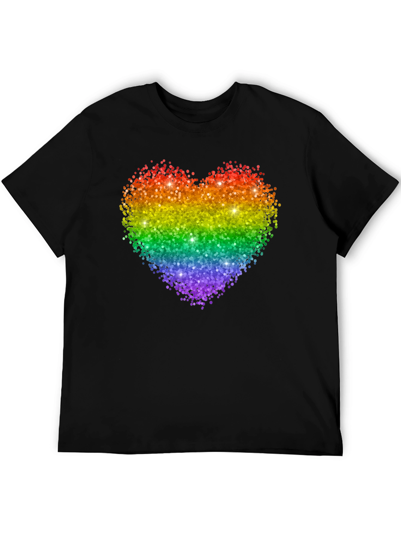 Rainbow Glitter Heart Graphic Tee