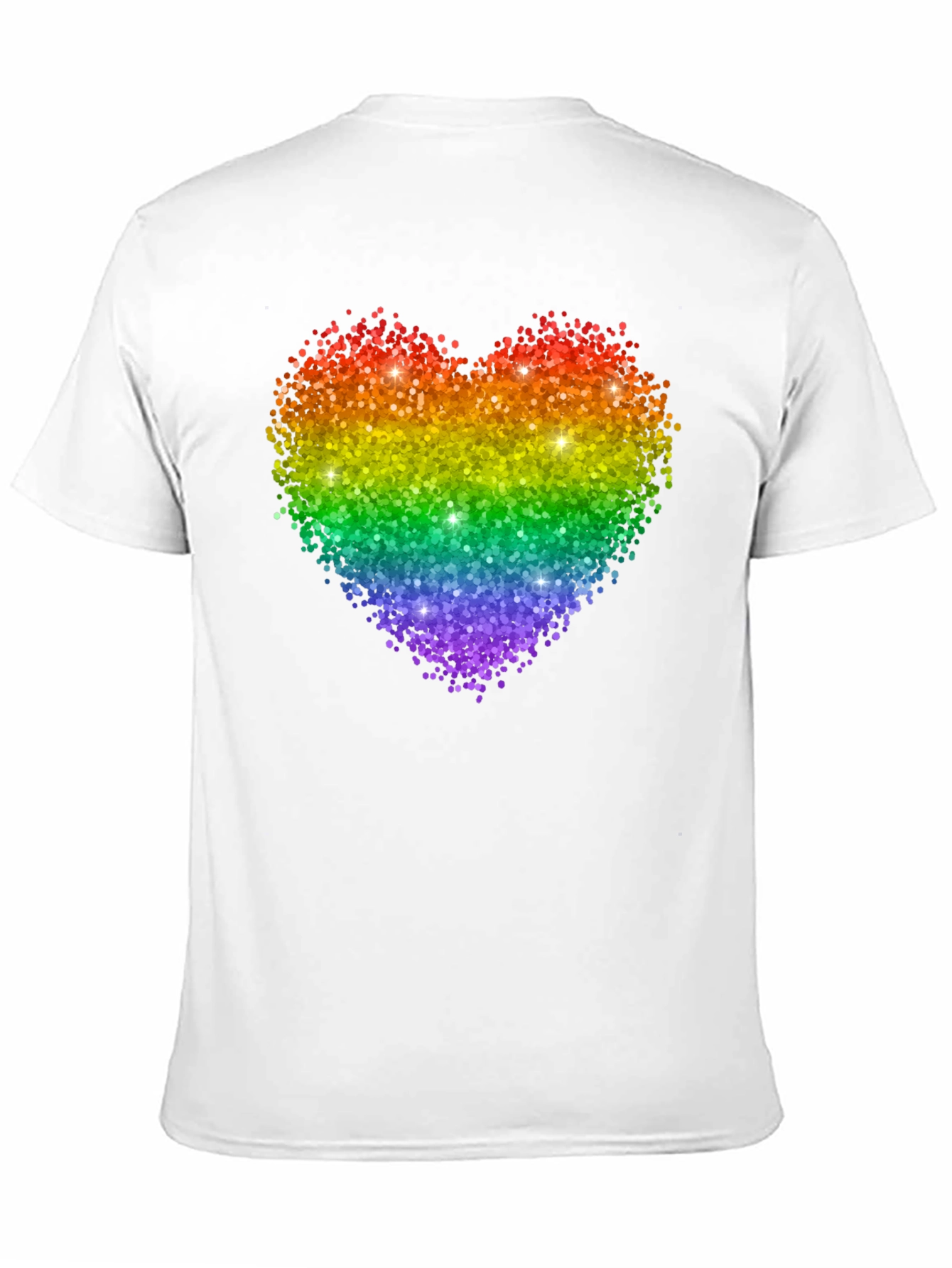 Rainbow Glitter Heart Graphic Tee