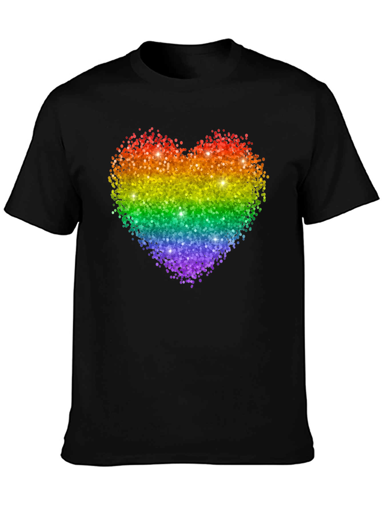 Rainbow Glitter Heart Graphic Tee