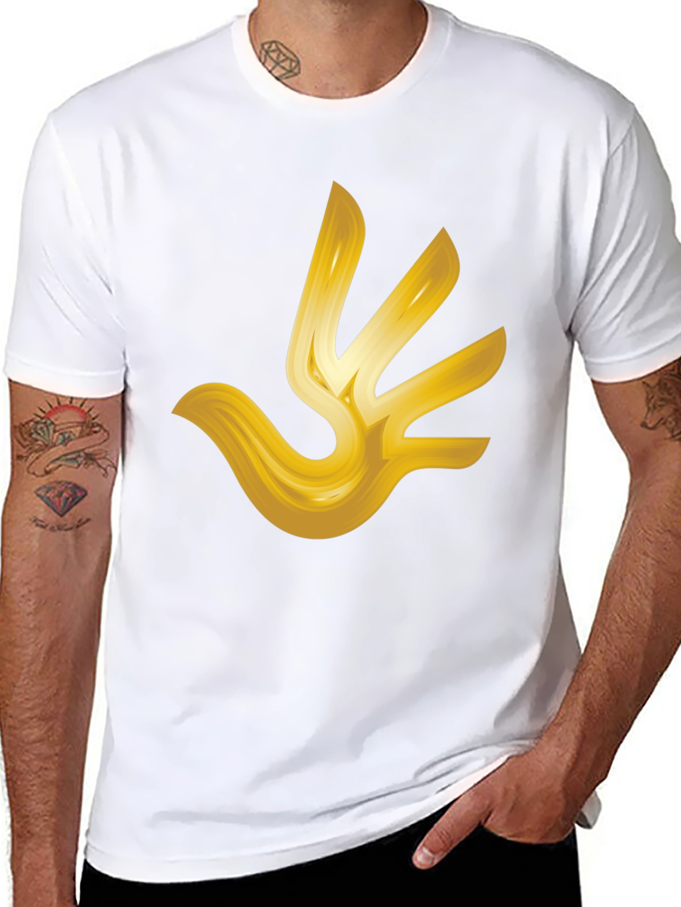 Golden Hand T-Shirt - Abstract Design
