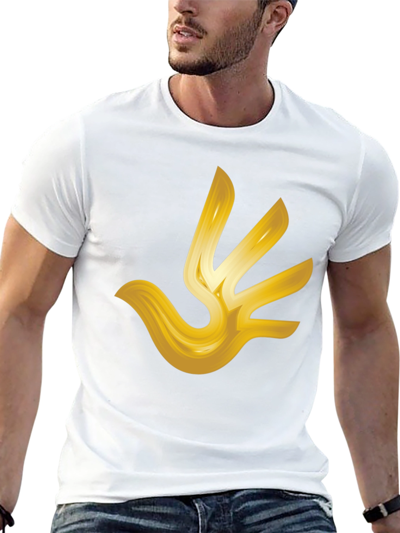 Golden Hand T-Shirt - Abstract Design