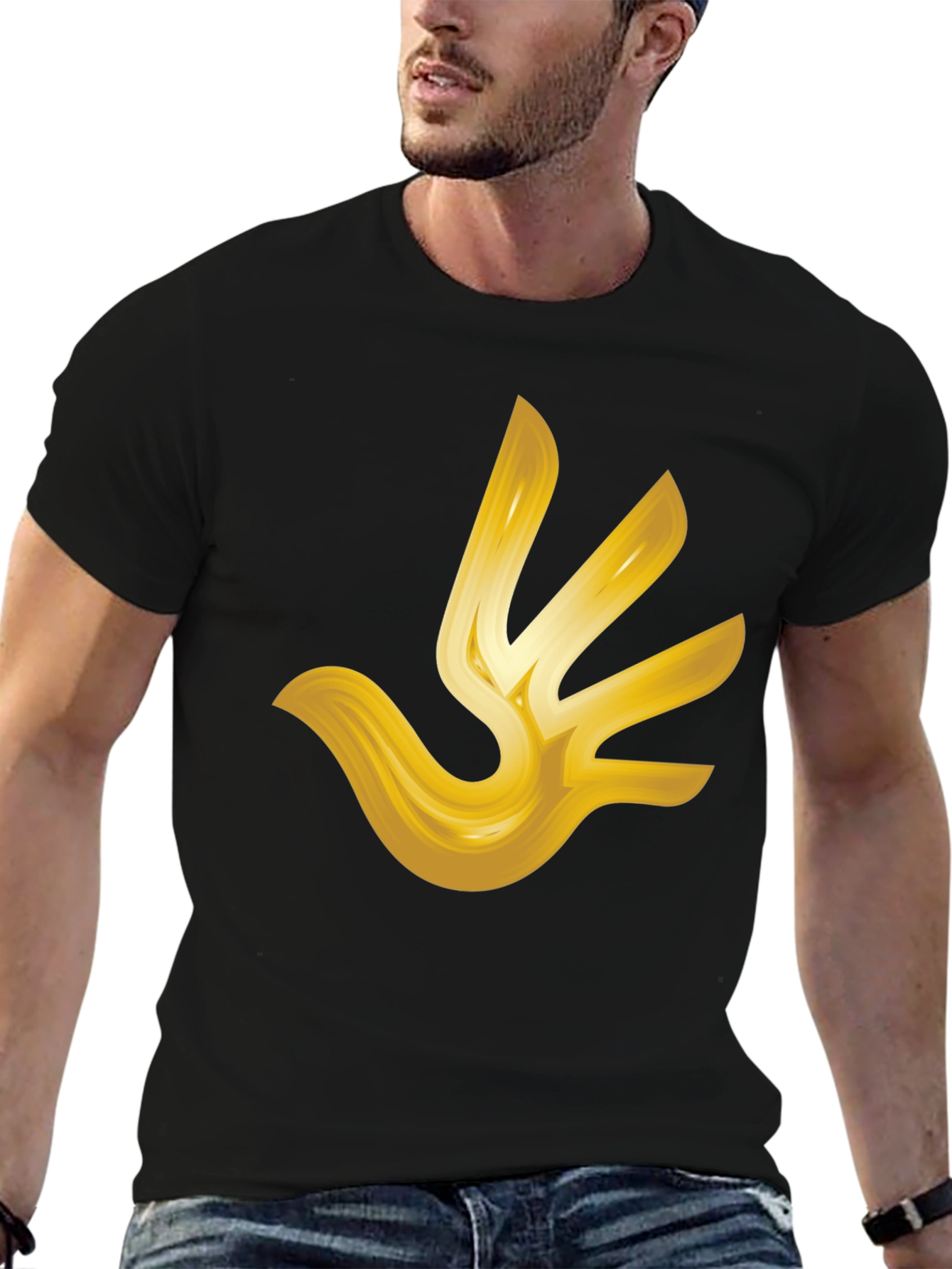 Golden Hand T-Shirt - Abstract Design