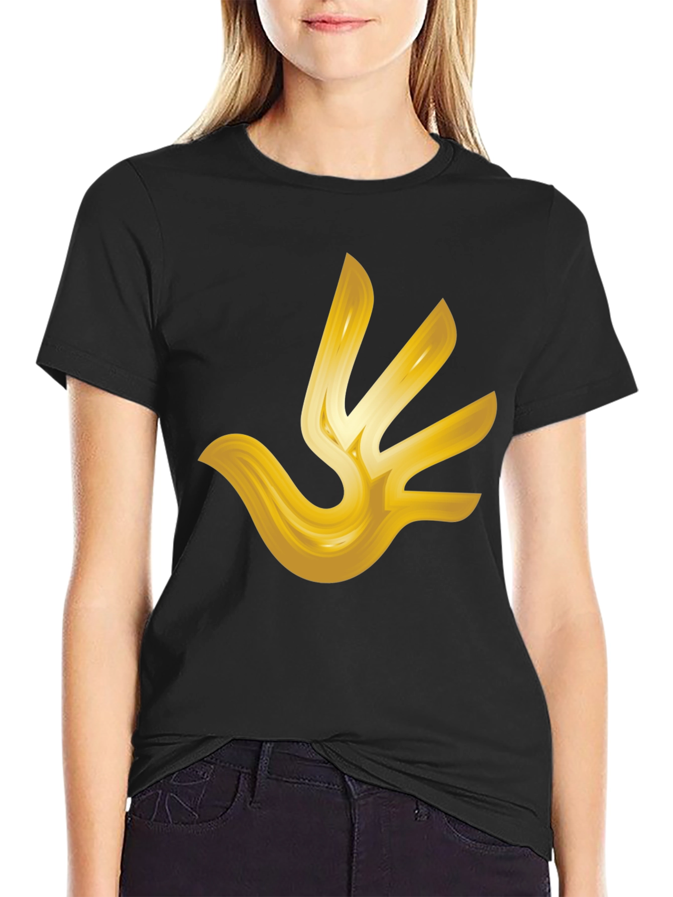 Golden Hand T-Shirt - Abstract Design