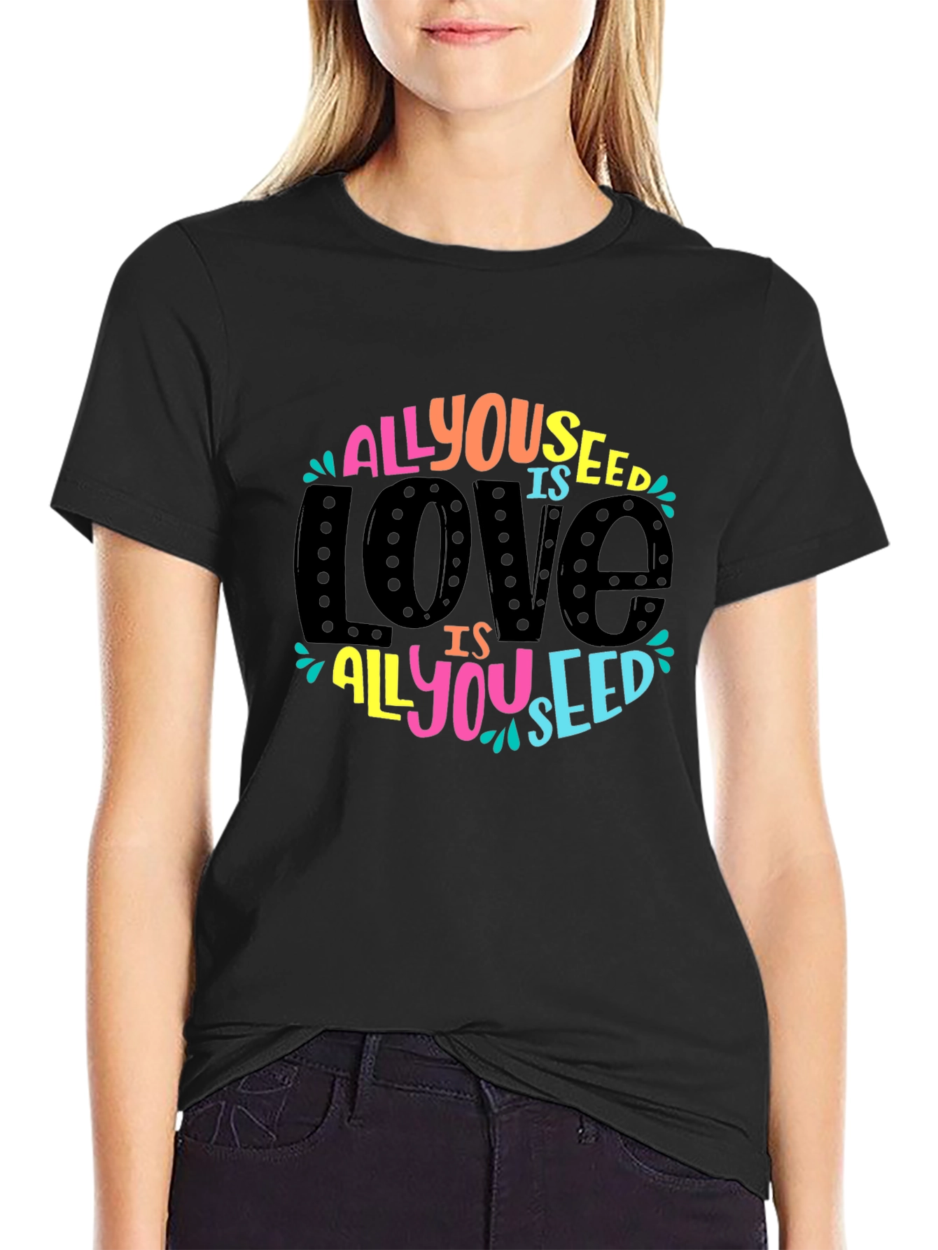 All You Need is Love Graphic Tee - Black