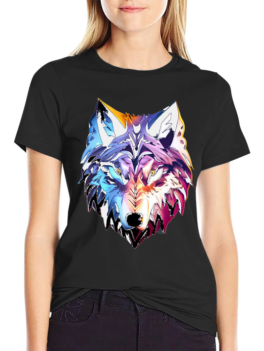 Vivid Wolf Graphic Tee - Cool Artistic Design