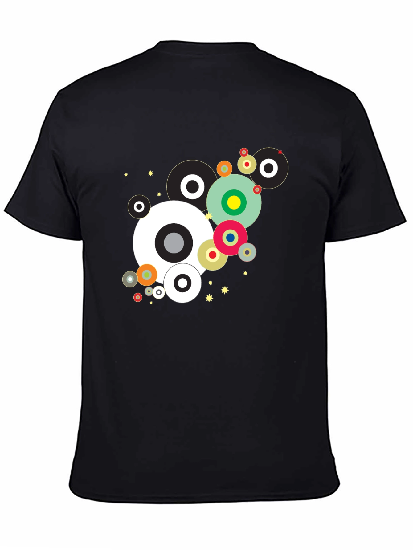 Modern Geometric Circles Black Graphic Tee