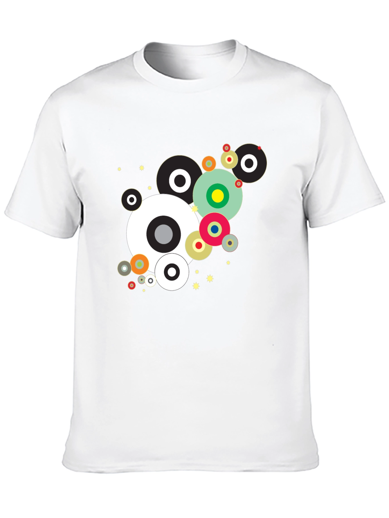 Modern Geometric Circles Black Graphic Tee