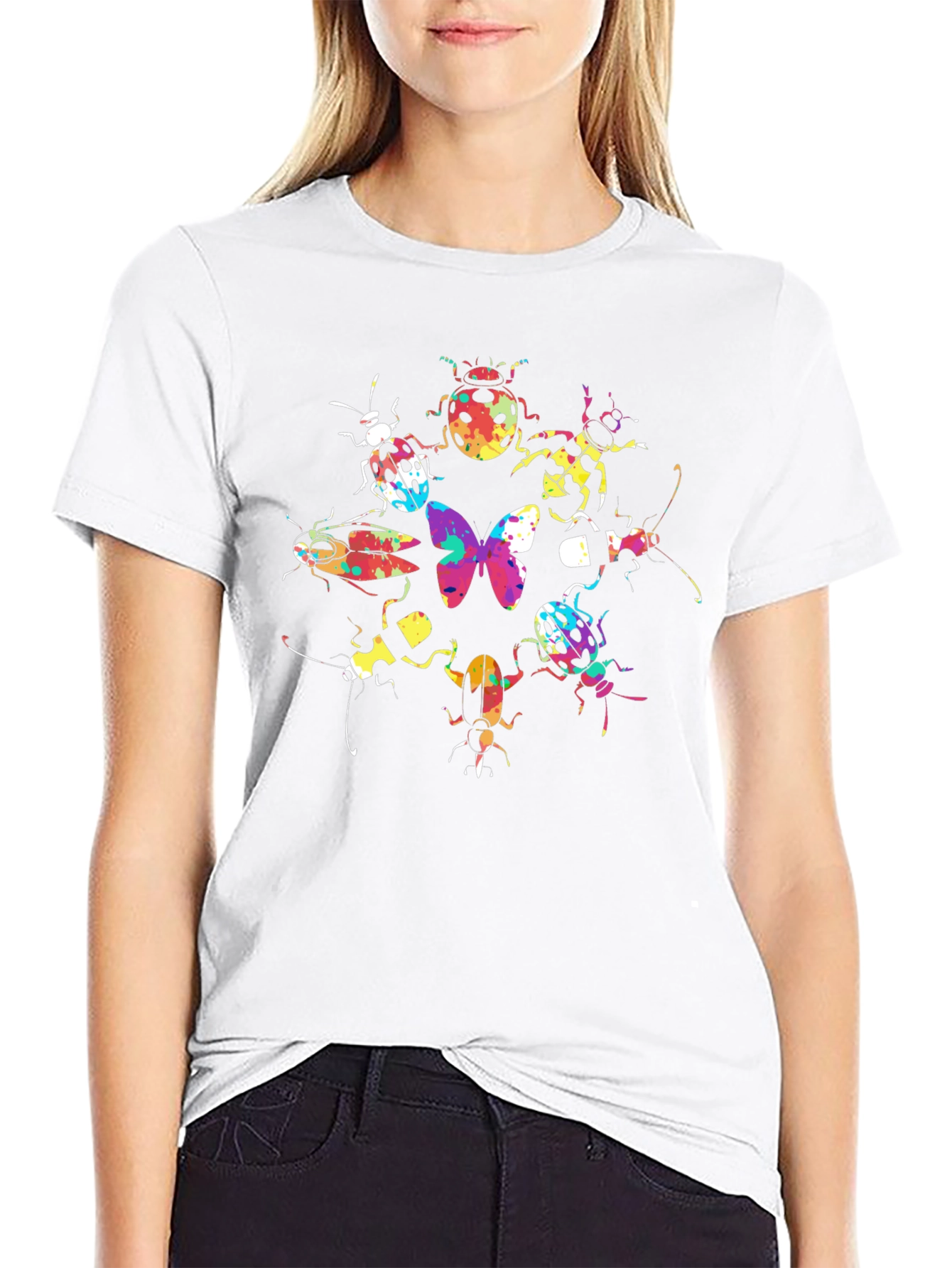 Bug Butterfly Graphic Tee Black