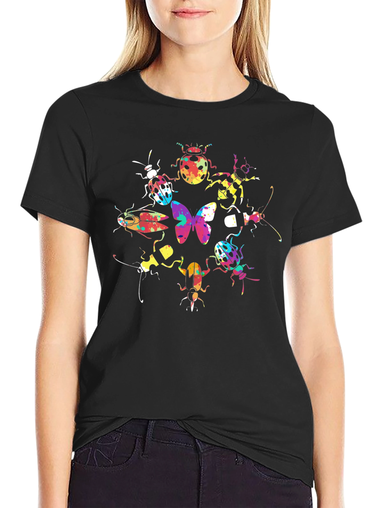 Bug Butterfly Graphic Tee Black
