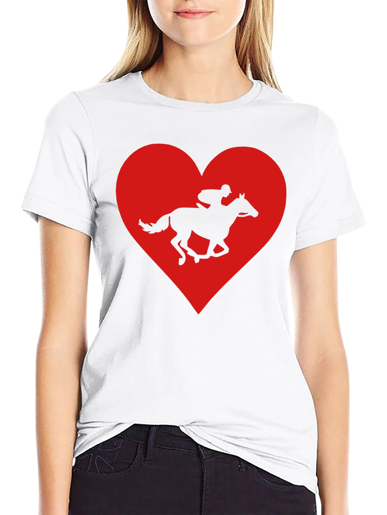 Horse Racing Heart Graphic Tee