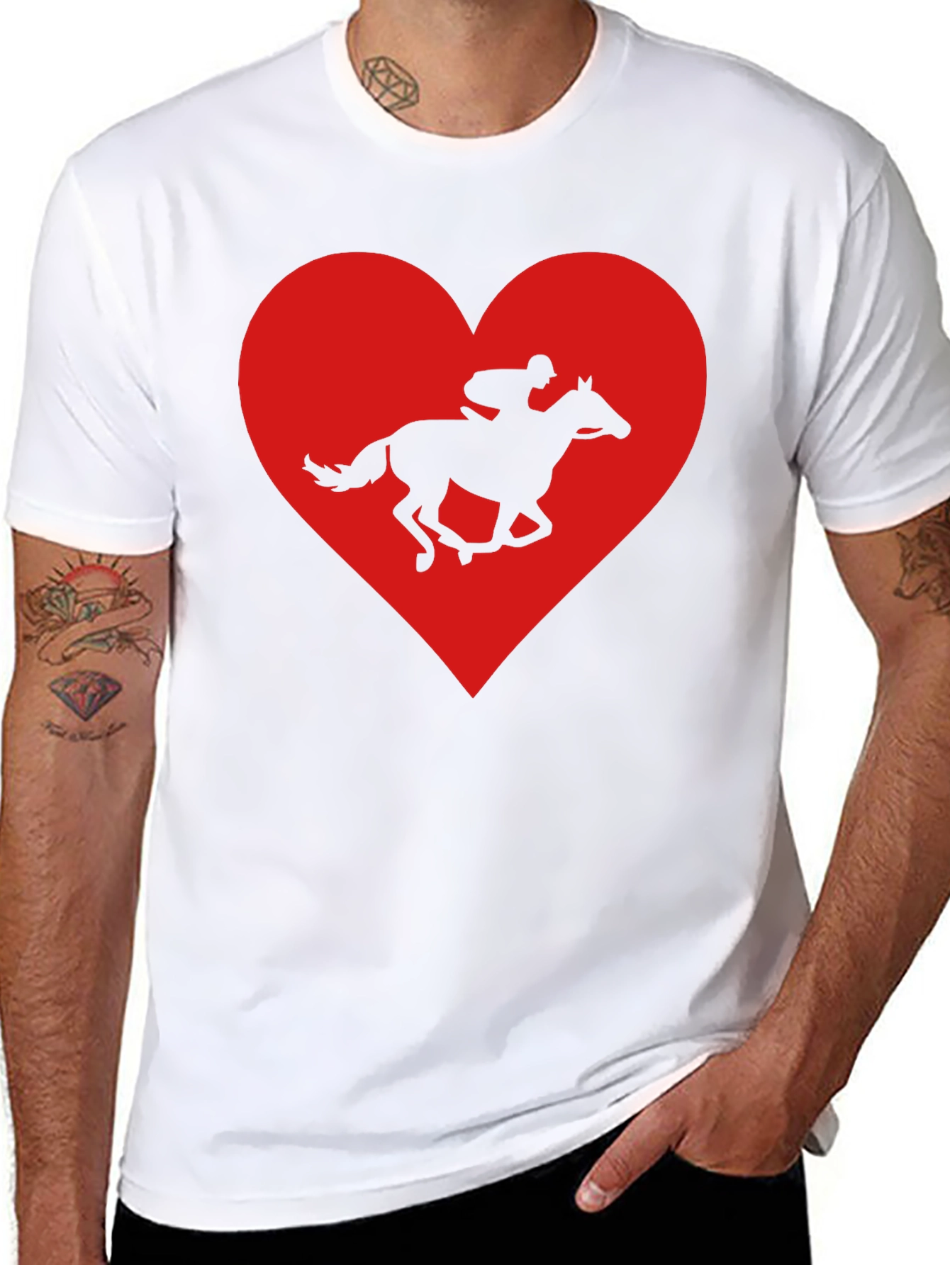 Horse Racing Heart Graphic Tee