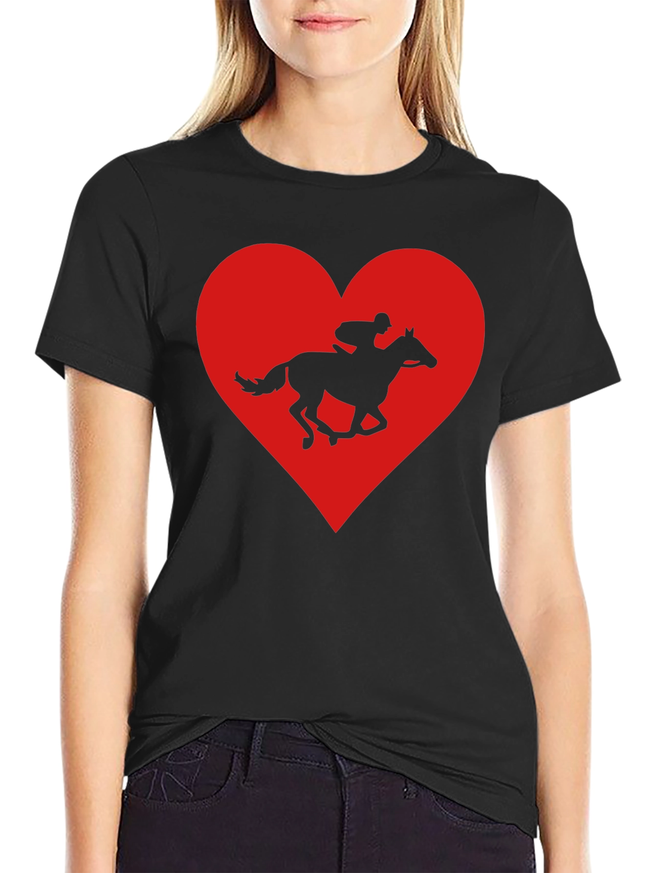 Horse Racing Heart Graphic Tee