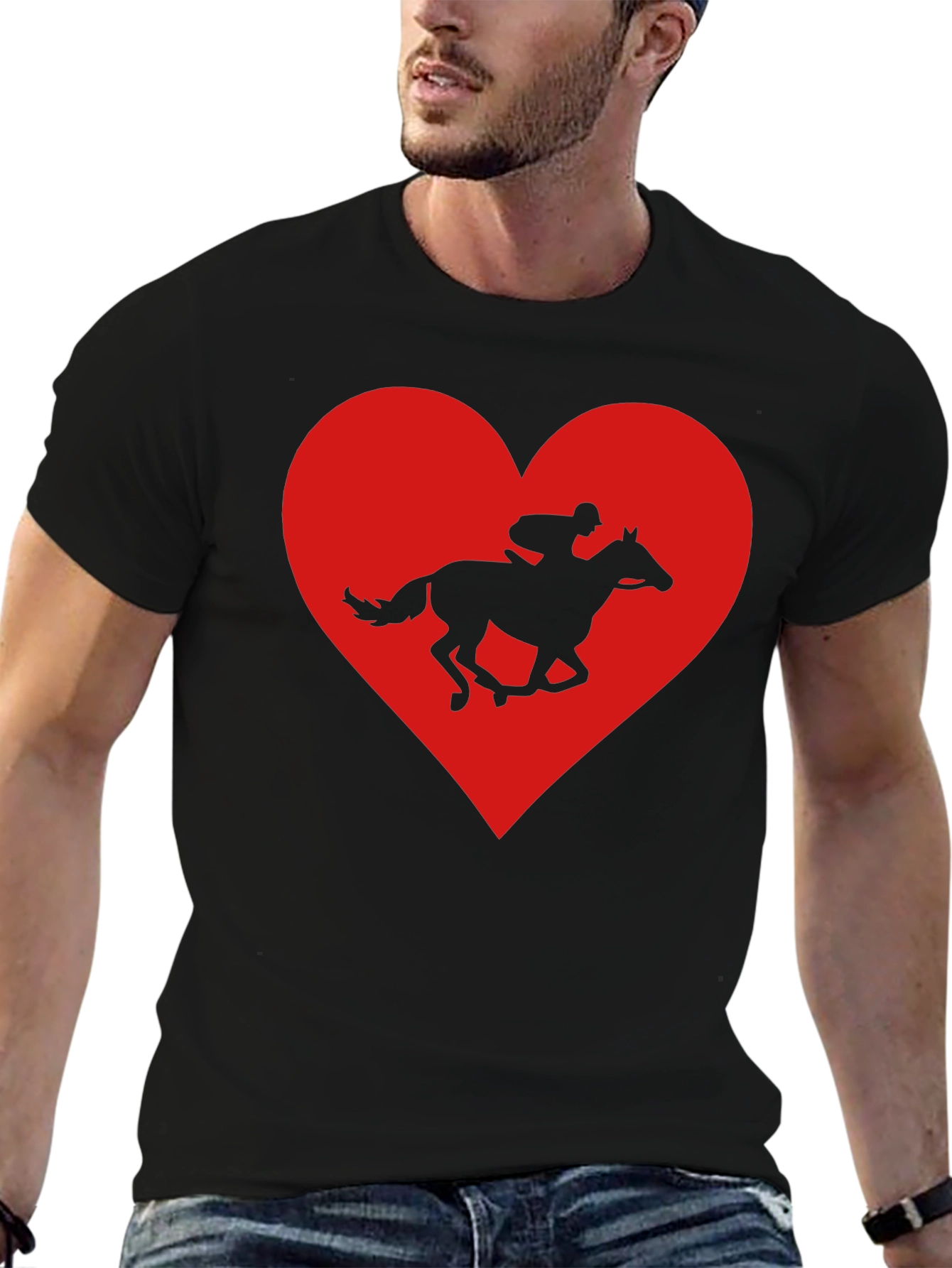 Horse Racing Heart Graphic Tee