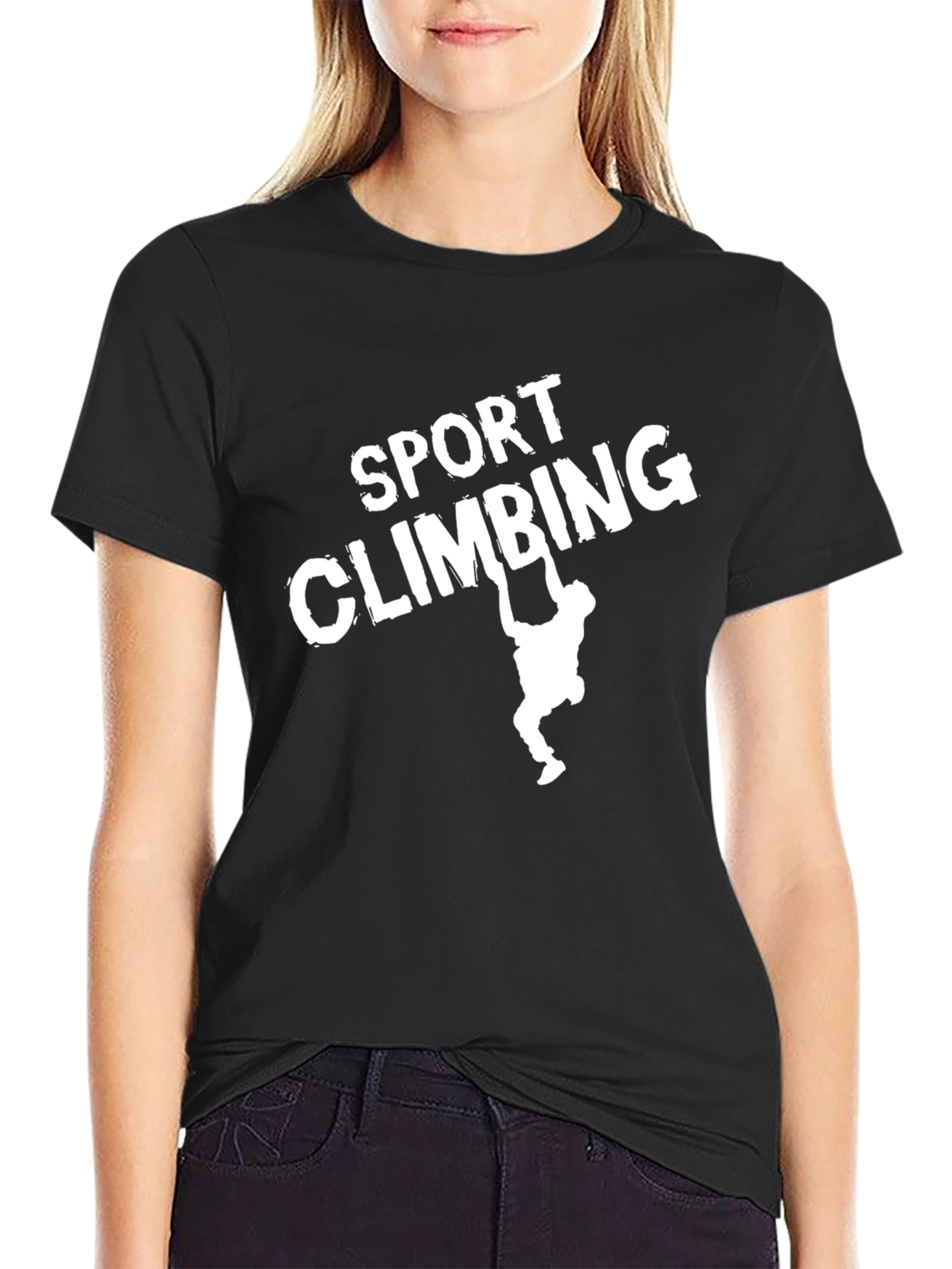 Sport Climbing Graphic Tee - Black Cotton Shirt
