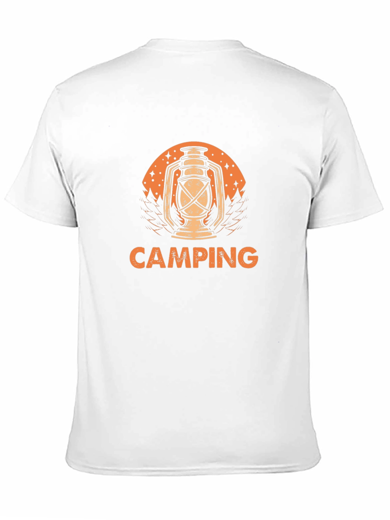Camping Lantern Graphic Tee - Black Cotton T-Shirt