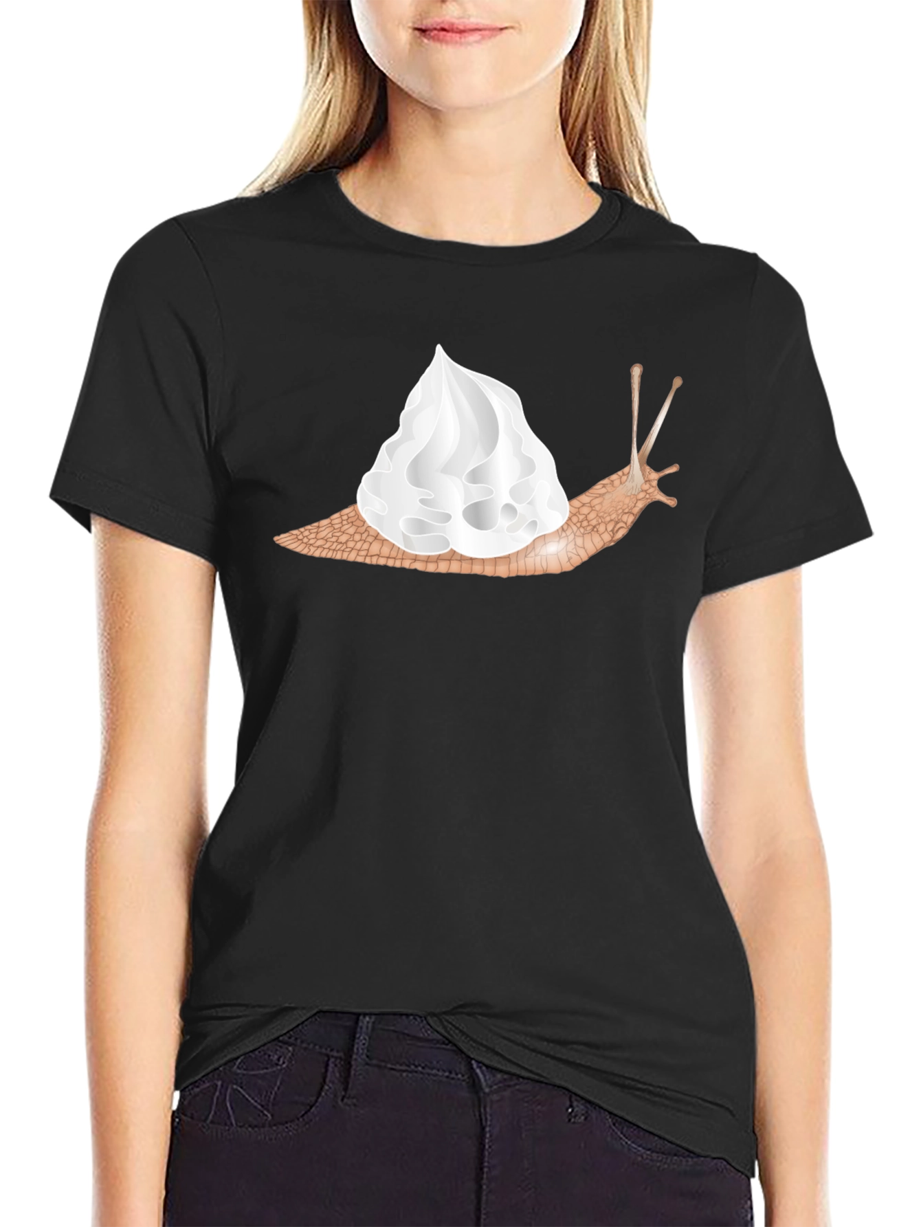 Snail Whipped Cream Graphic Tee - Unique Fashion
