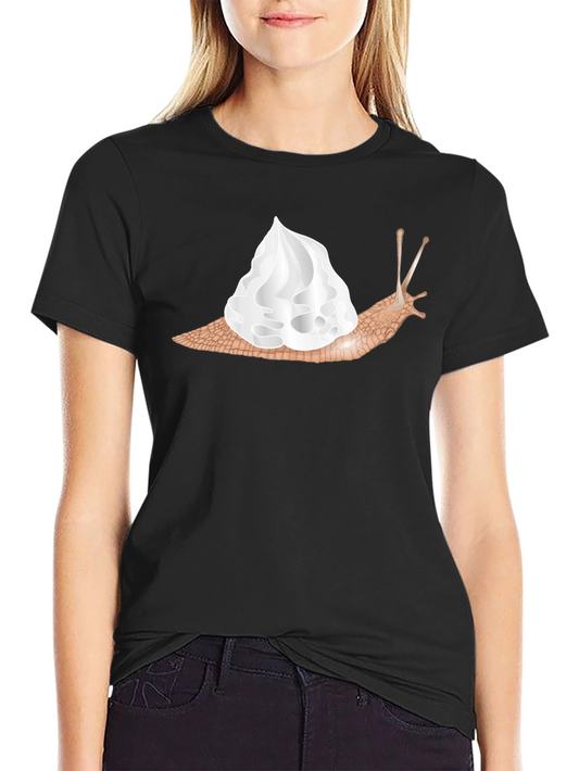 Snail Whipped Cream Graphic Tee - Unique Fashion