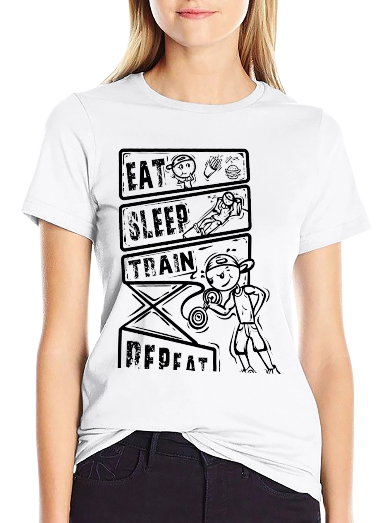 Eat Sleep Train Repeat Graphic Tee