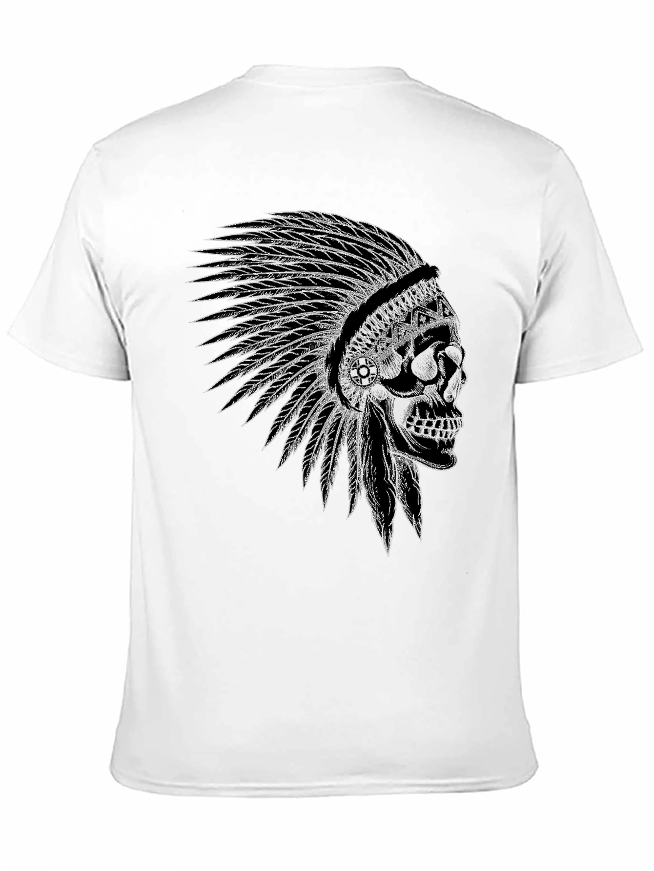 Skull Headdress Black T-Shirt - Unique Graphic Tee